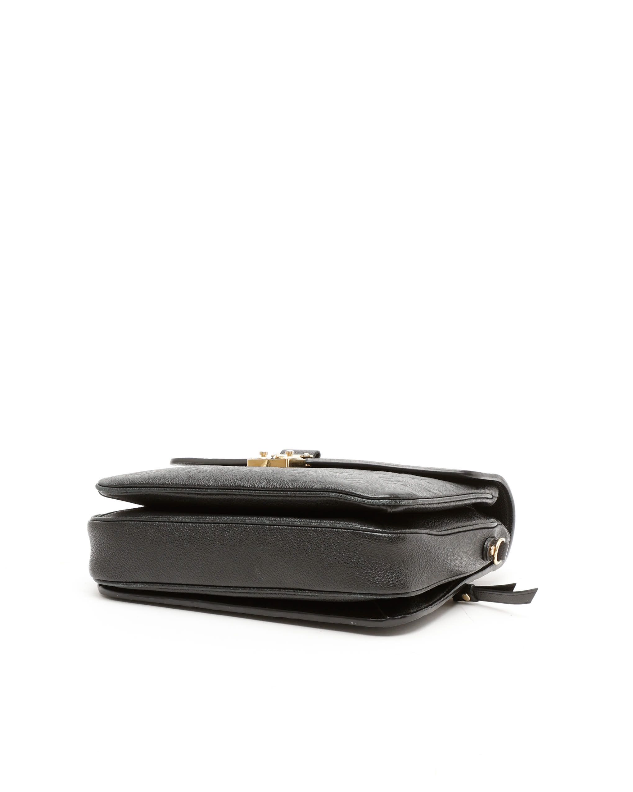 Pre-owned Louis Vuitton Monogram Empreinte Pochette Metis Bag In Black