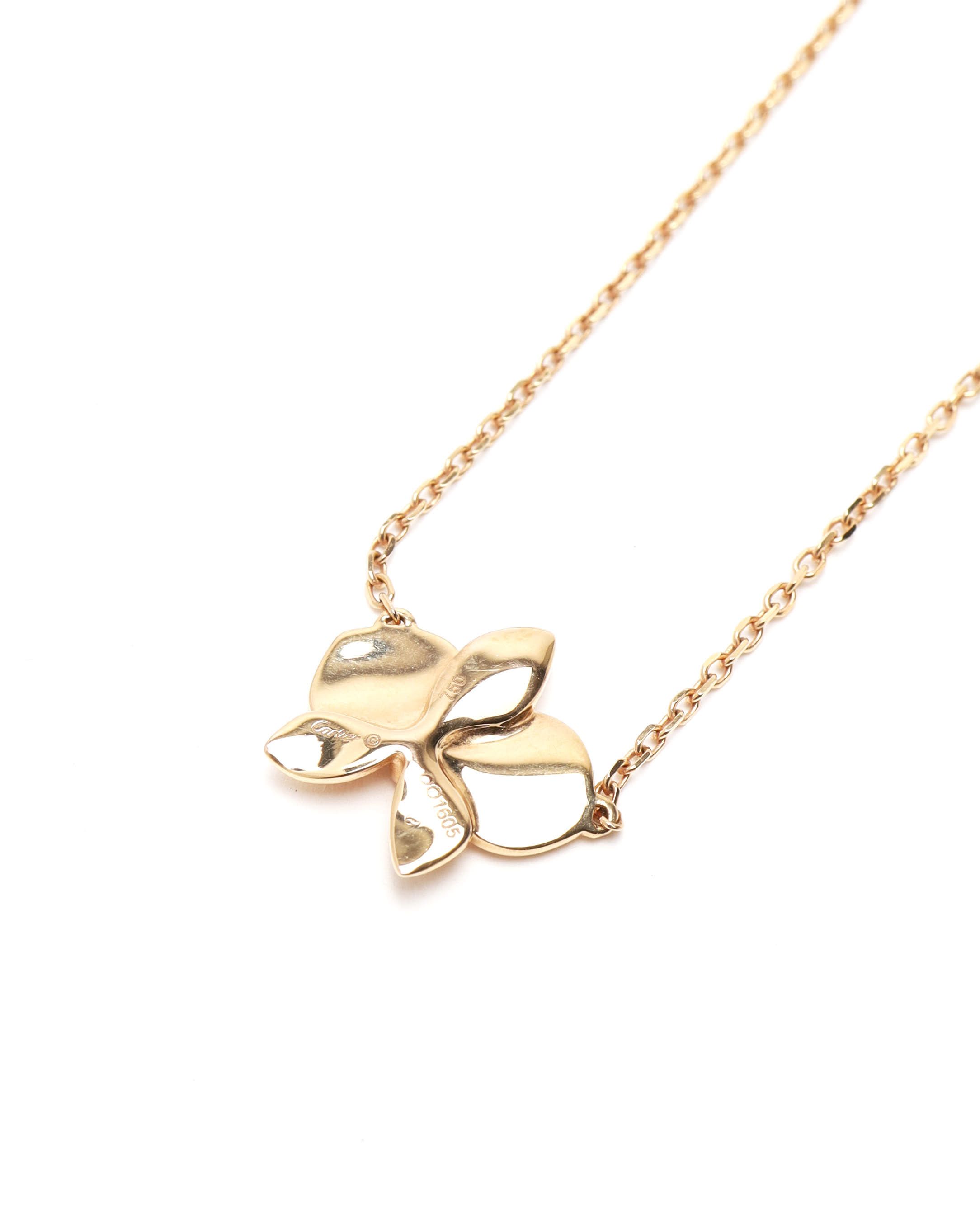 Cartier Caresse D'orchidées Par  Necklace 18kt Rose Gold In Gold