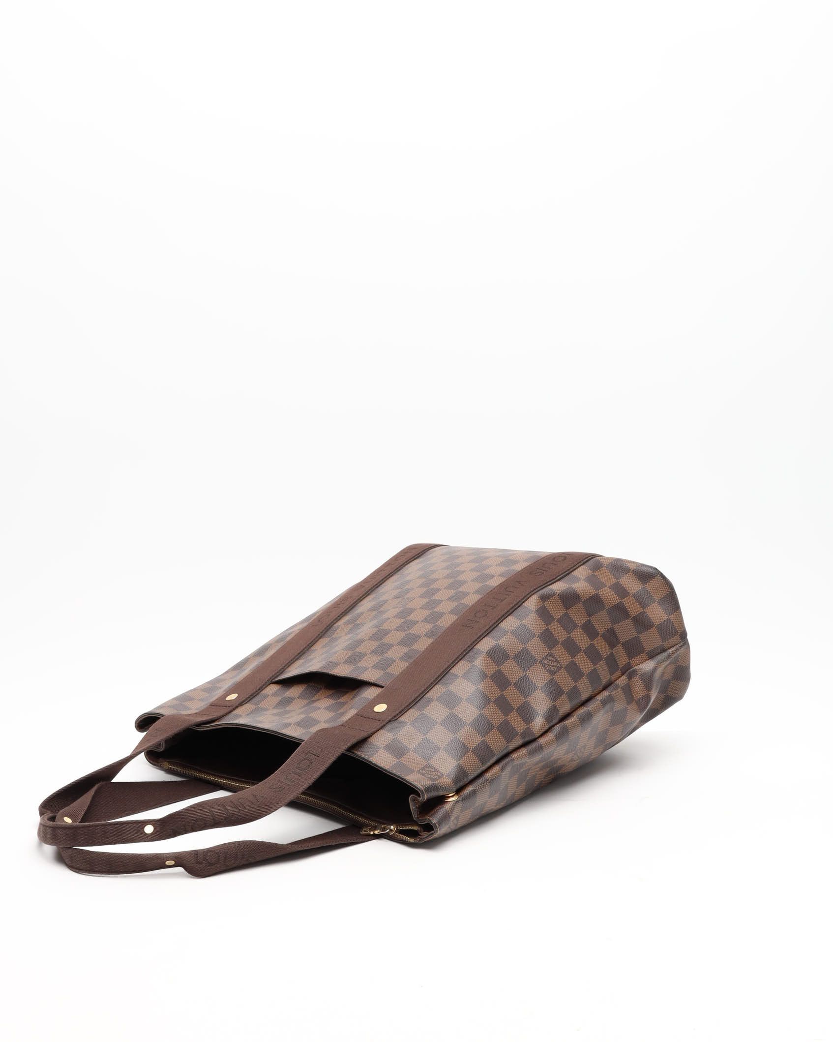 Pre-owned Louis Vuitton Damier Ebene Cabas Beaubourg Tote Bag In Brown