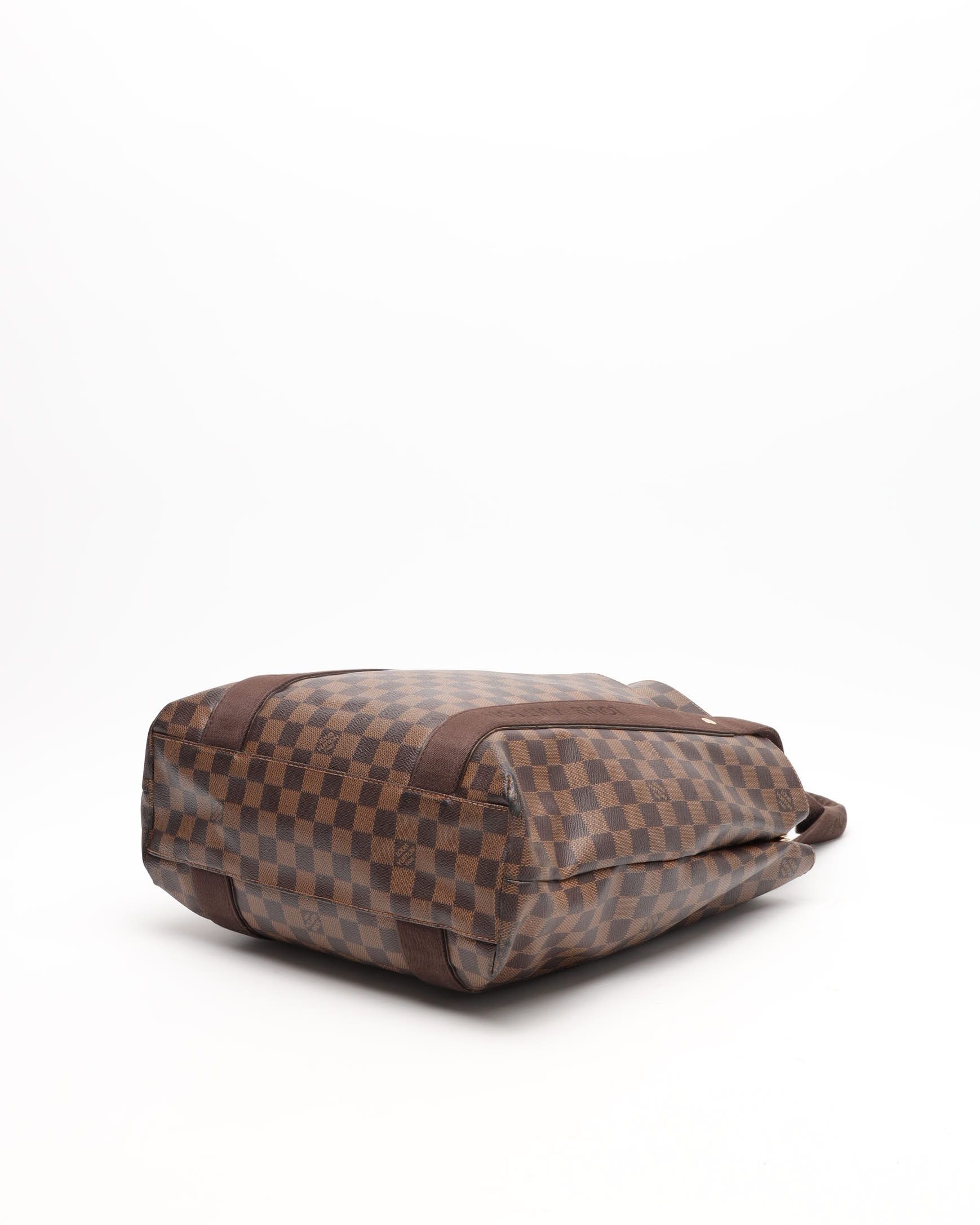 Pre-owned Louis Vuitton Damier Ebene Cabas Beaubourg Tote Bag In Brown