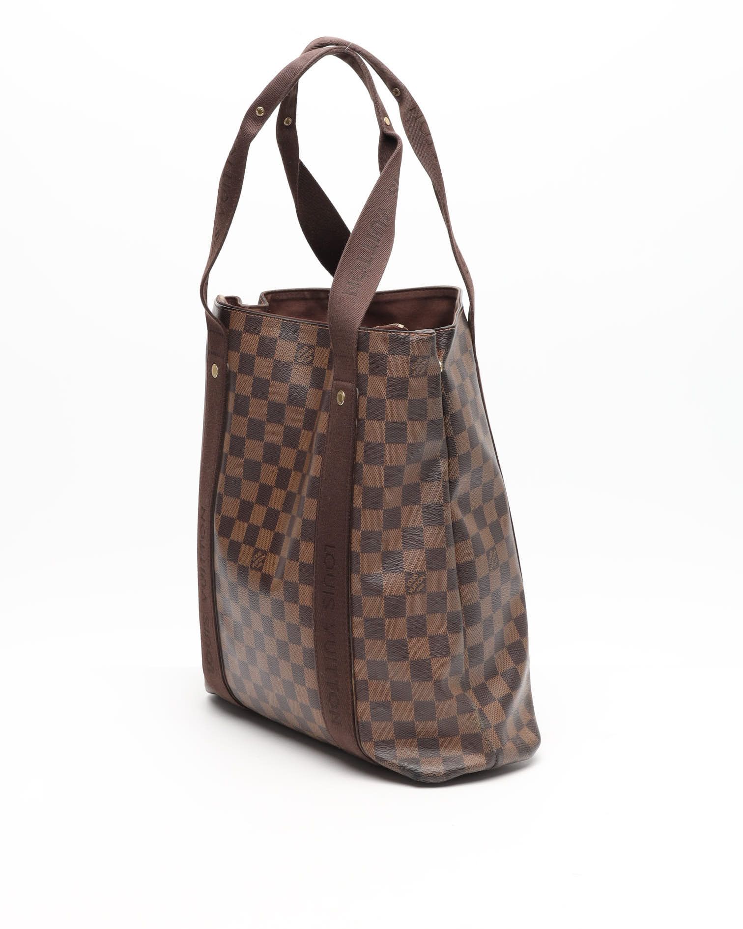 Pre-owned Louis Vuitton Damier Ebene Cabas Beaubourg Tote Bag In Brown