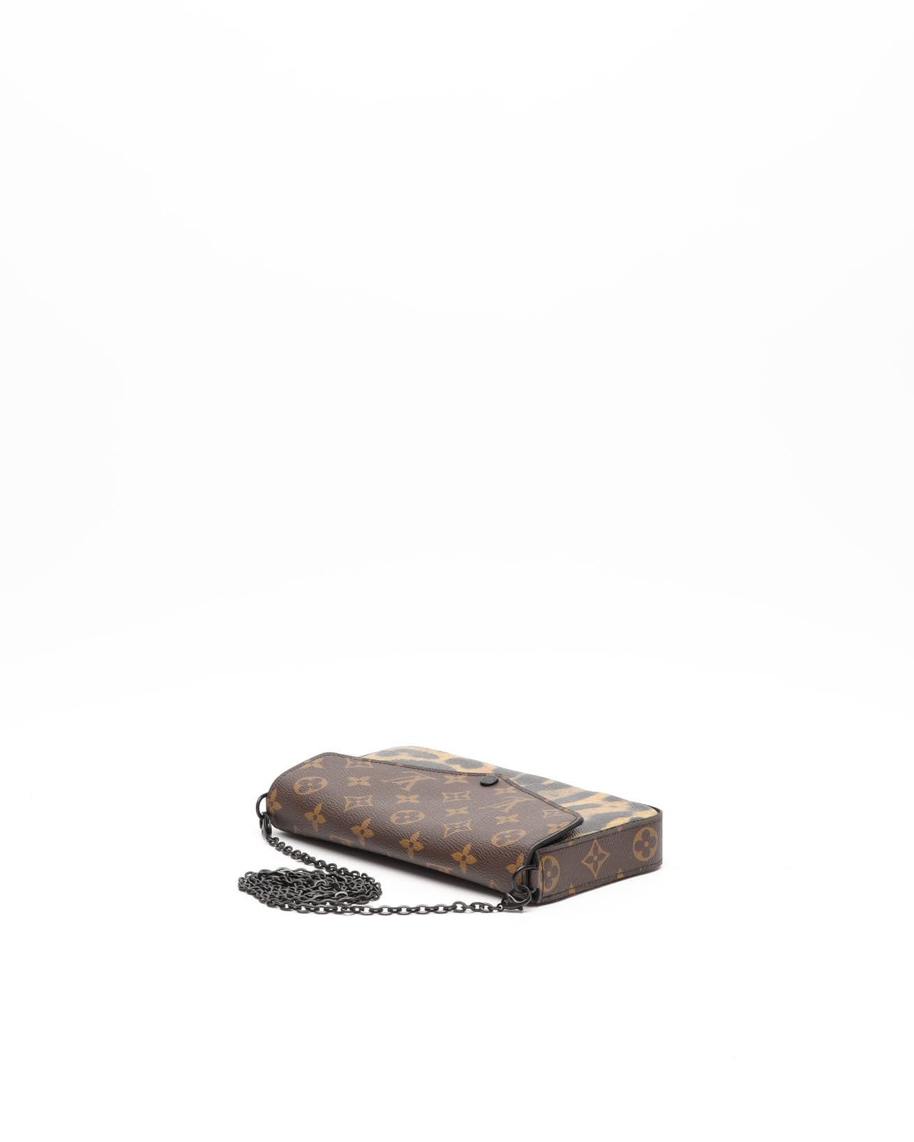 Pre-owned Louis Vuitton Félicie Monogram Léopard Pochette Bag In Multi