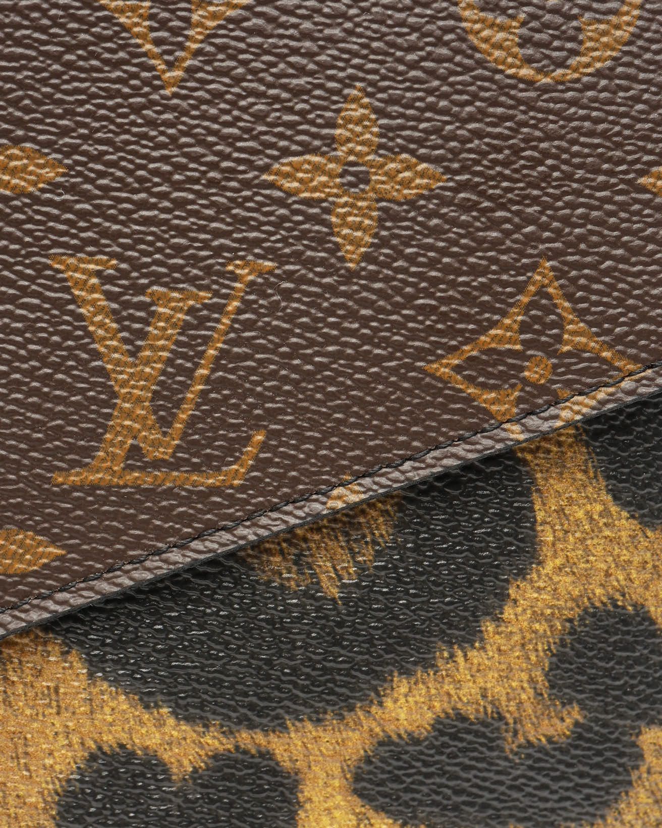 Pre-owned Louis Vuitton Félicie Monogram Léopard Pochette Bag In Multi