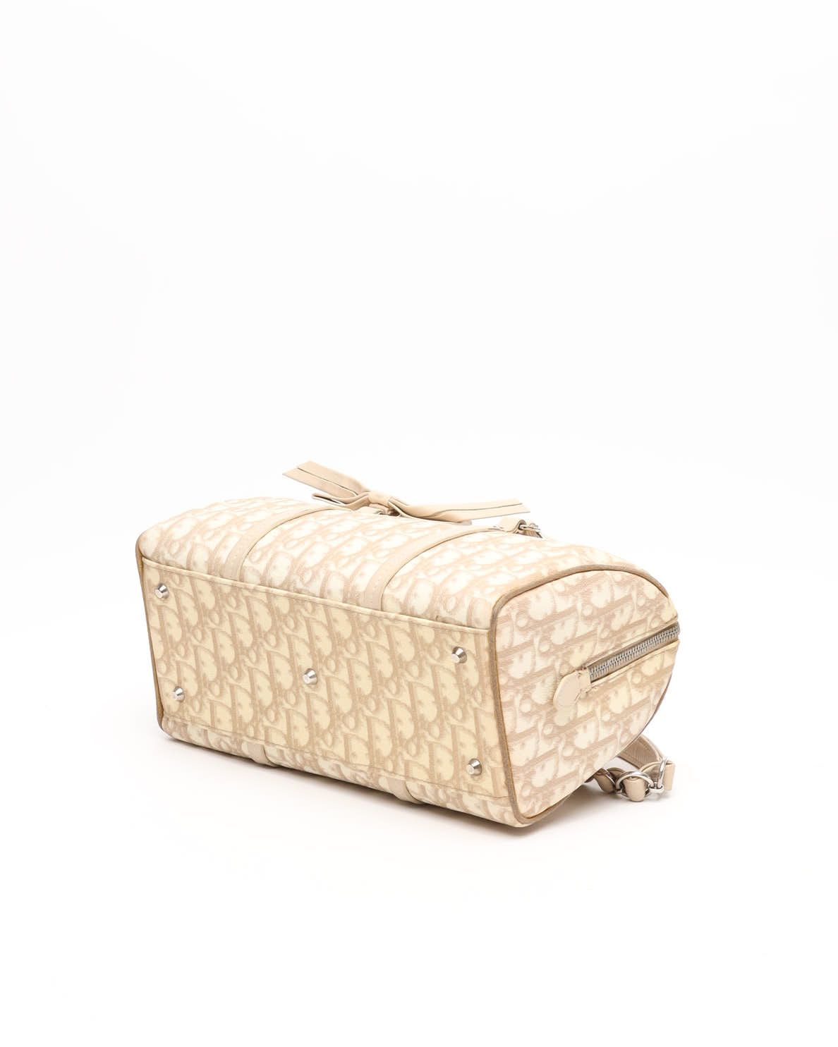 Dior Christian  Monogram Romantique Trotter Bag In Sand