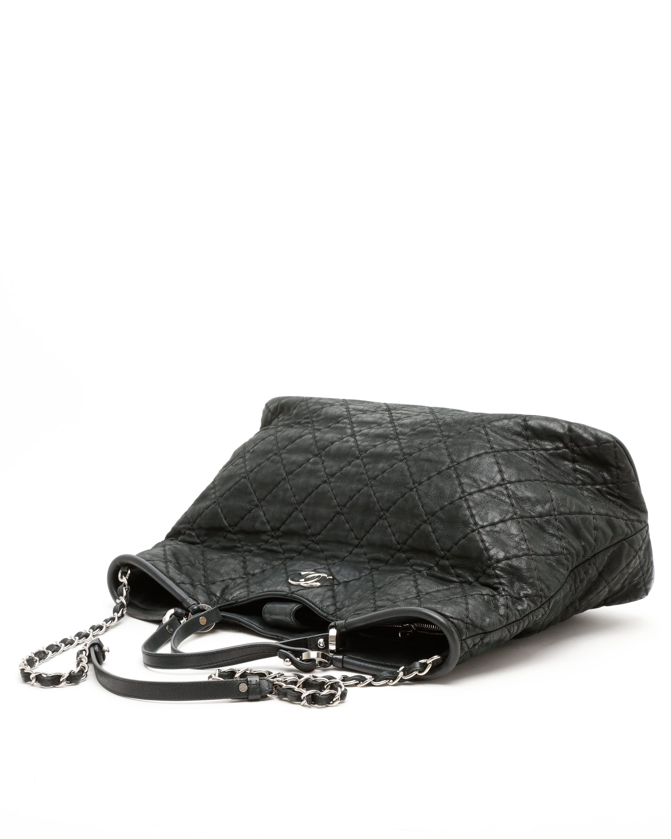 Pre-owned Chanel Outdoor Ligne Wild Stitch Tote Bag In Black