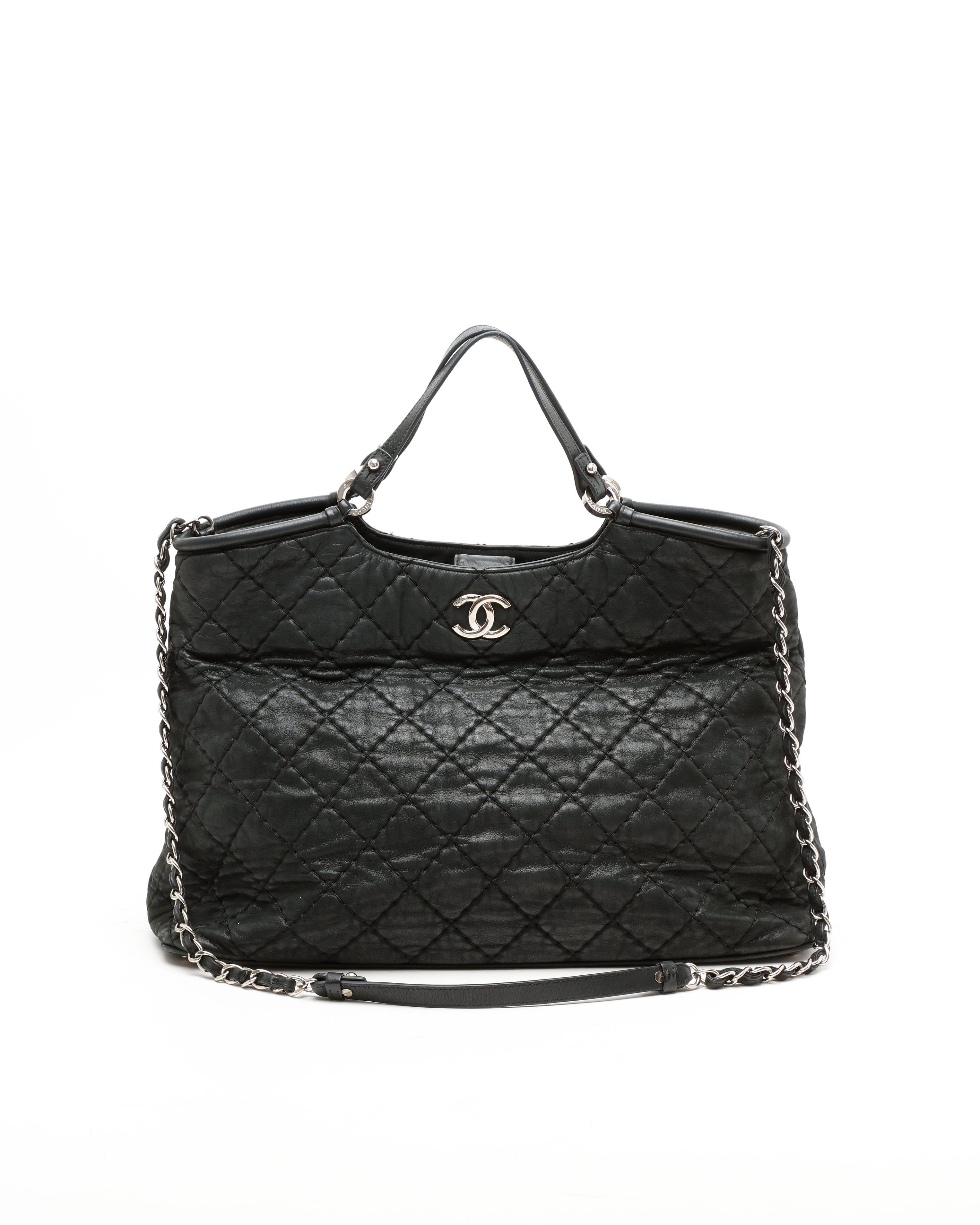 Pre-owned Chanel Outdoor Ligne Wild Stitch Tote Bag In Black