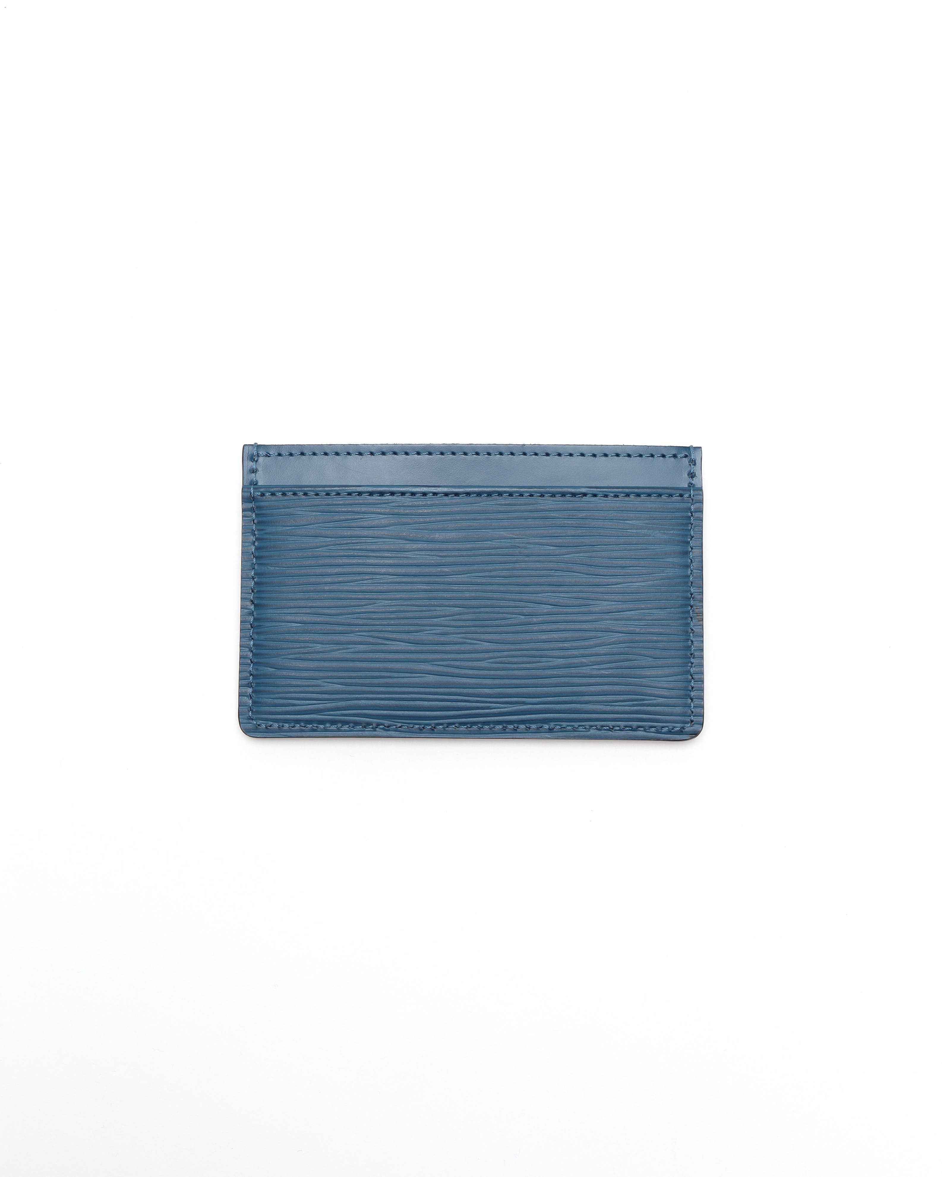 Pre-owned Louis Vuitton Epi Card Holder In Blue