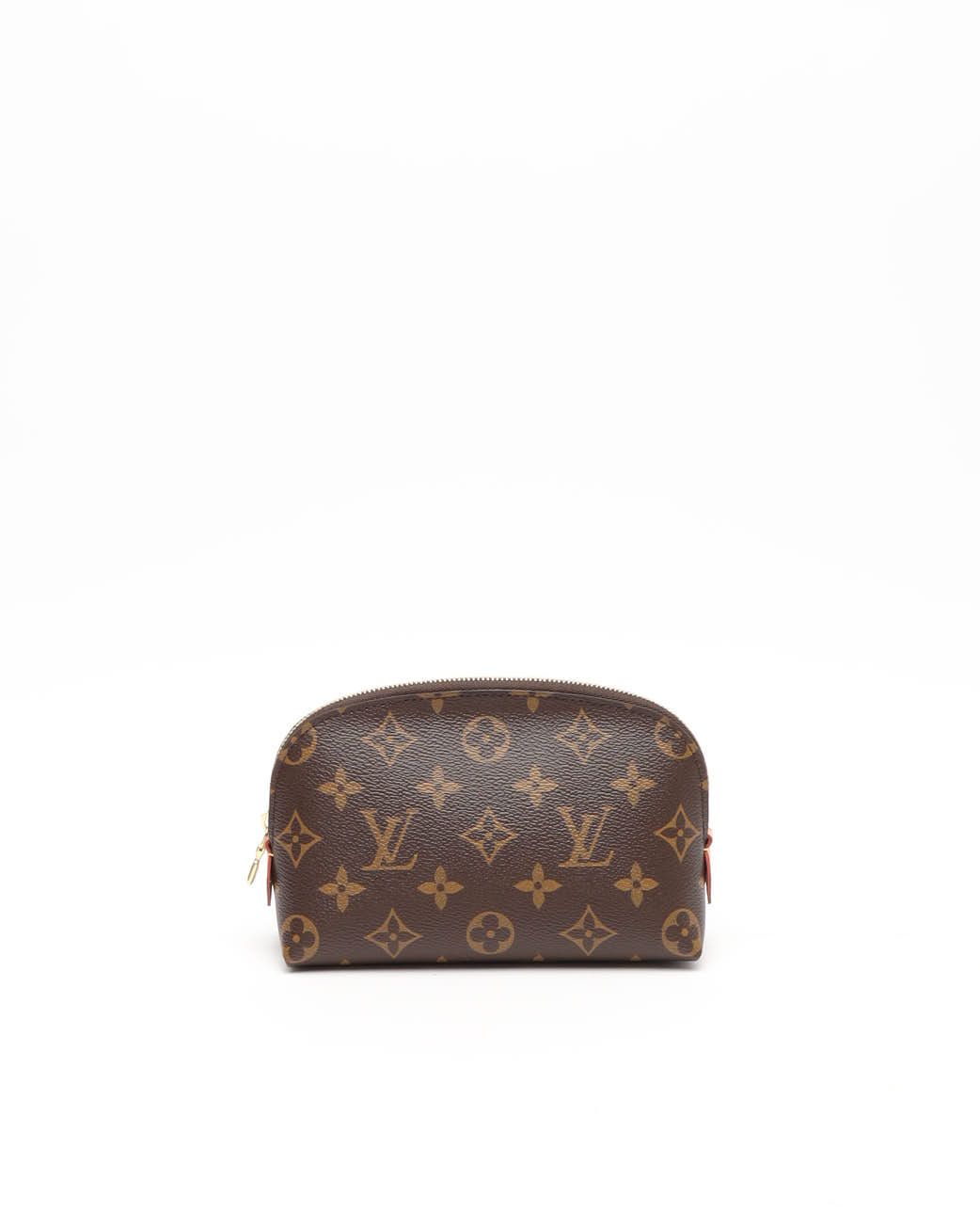 Pre-owned Louis Vuitton Monogram Cosmetic Pouch In Brown