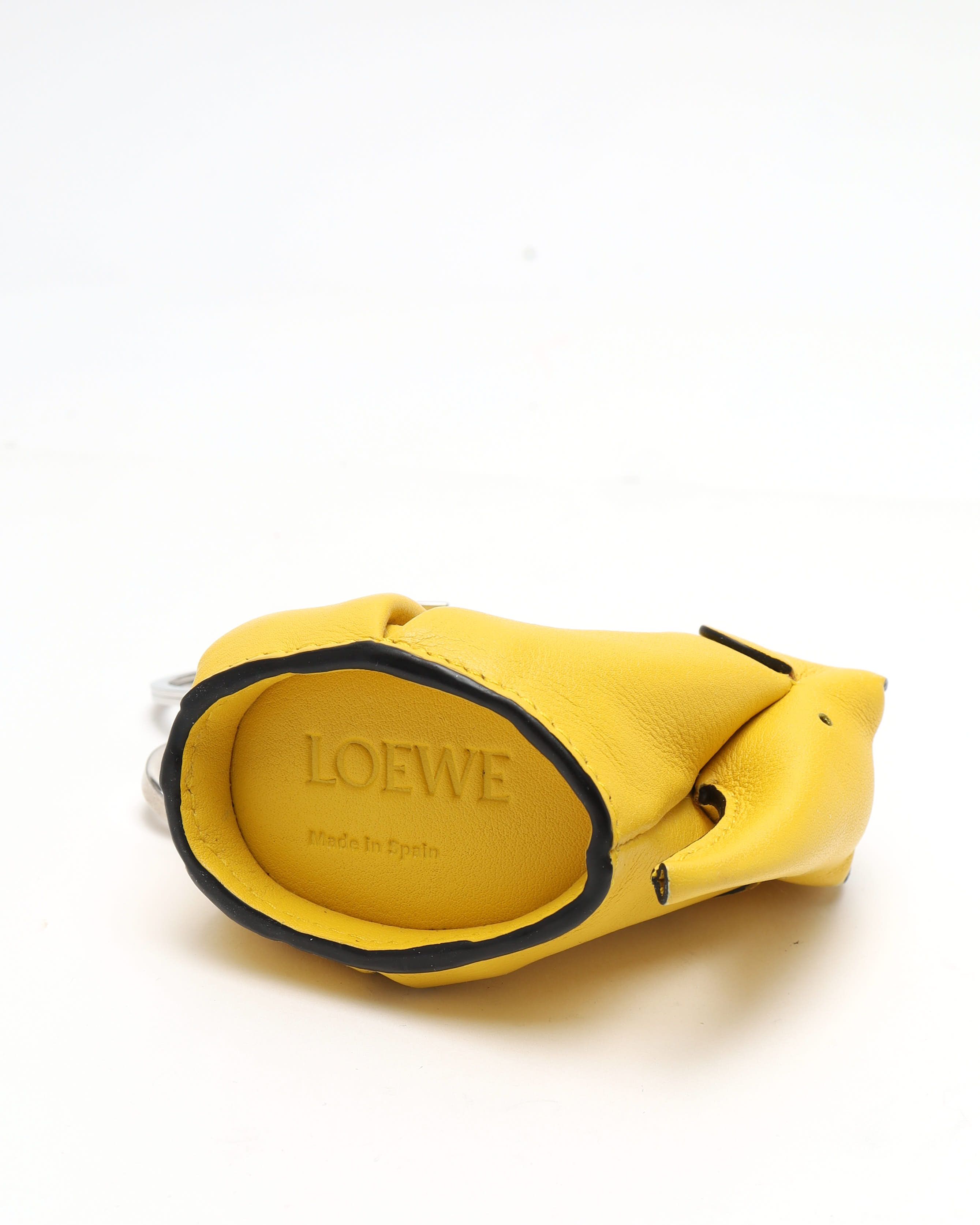 Loewe Elephant Charm In Calfskin In Yellow