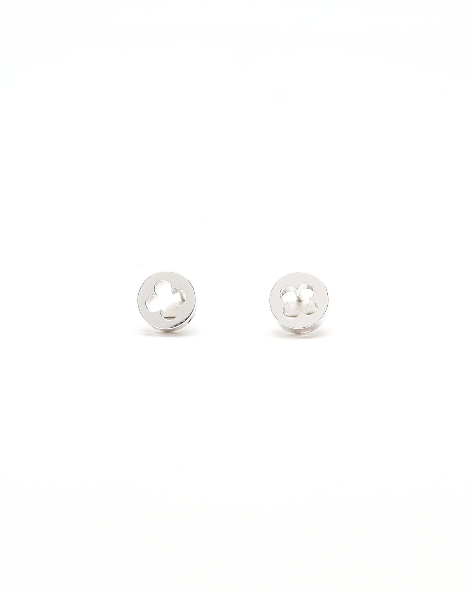 Pre-owned Louis Vuitton Empreinte Ear Studs, 18kt White Gold In Silver