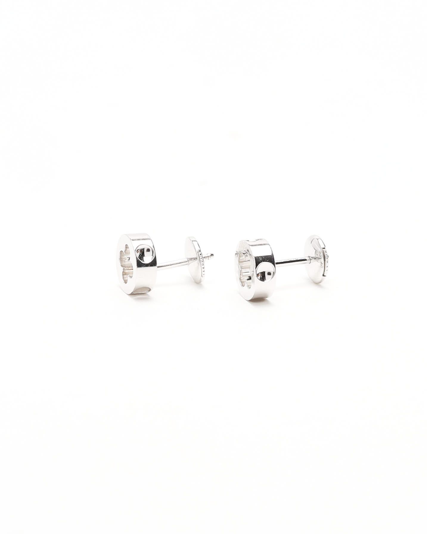 Pre-owned Louis Vuitton Empreinte Ear Studs, 18kt White Gold In Silver