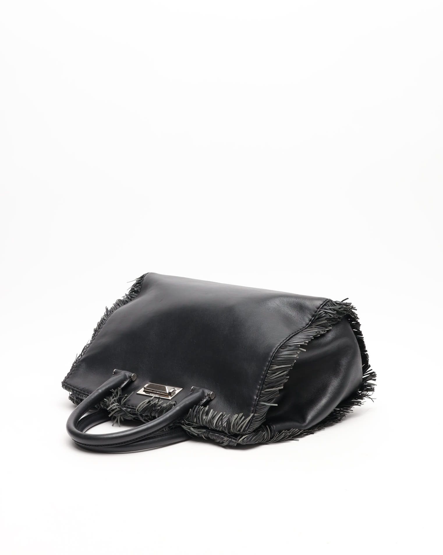 Max Mara Fringe Handbag In Black