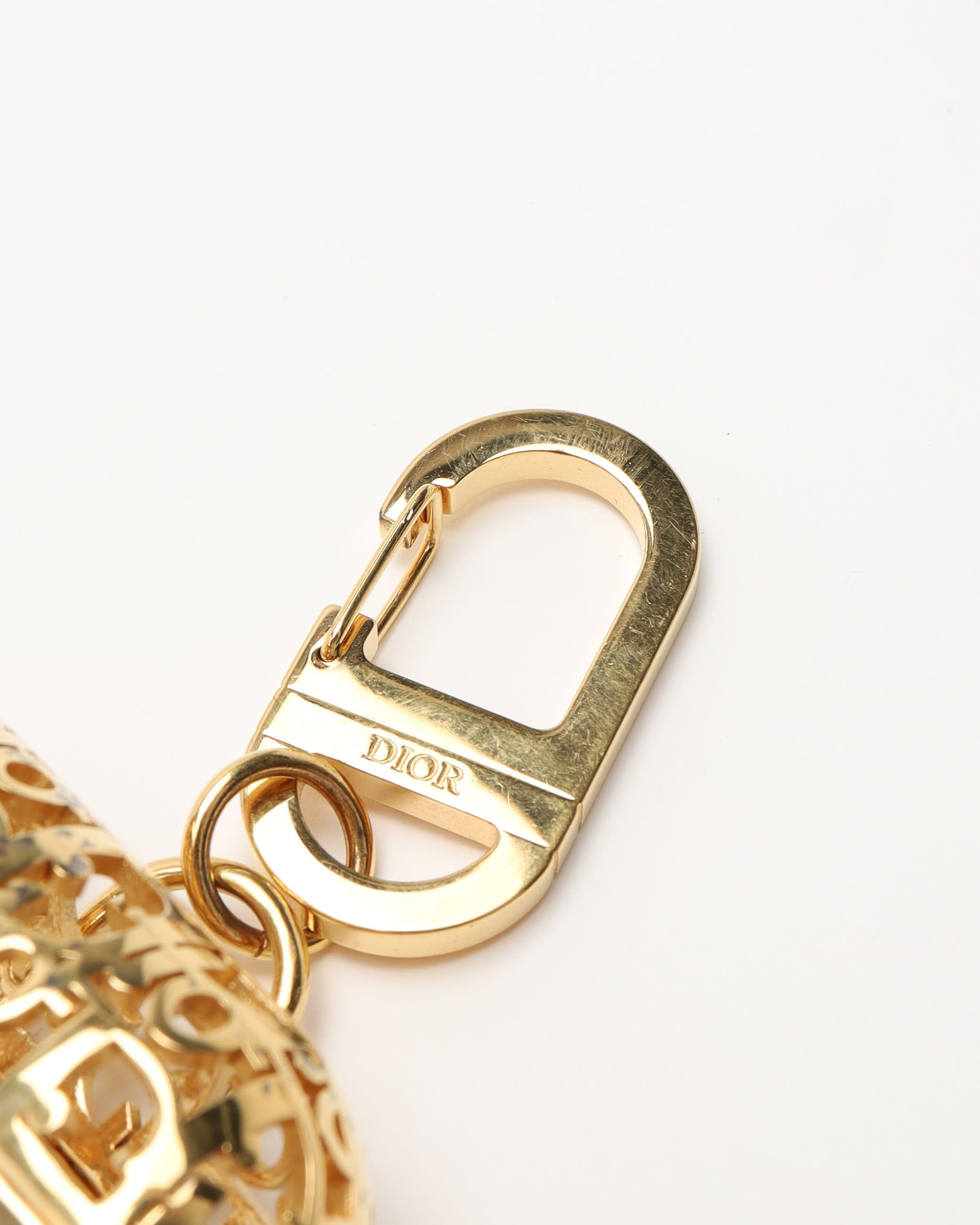 Dior Christian  Oblique Earphone Airpods Pro Case In Gold