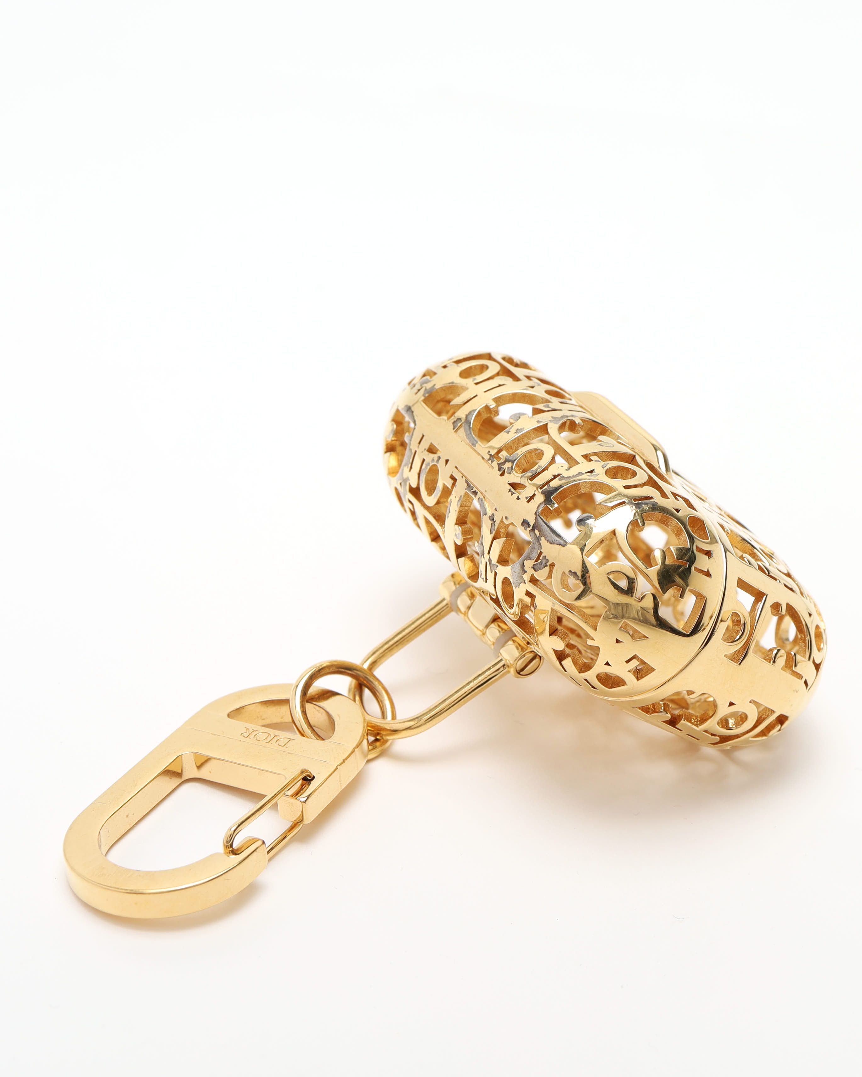 Dior Christian  Oblique Earphone Airpods Pro Case In Gold