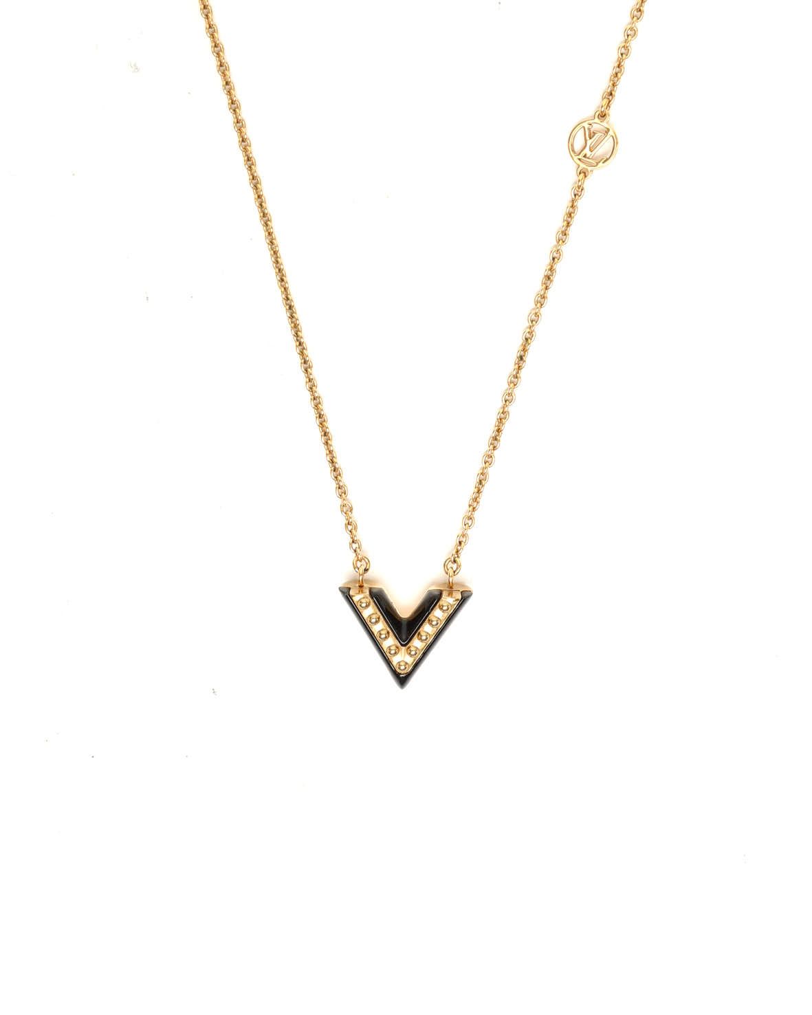 Pre-owned Louis Vuitton Essential V Necklace In Gold