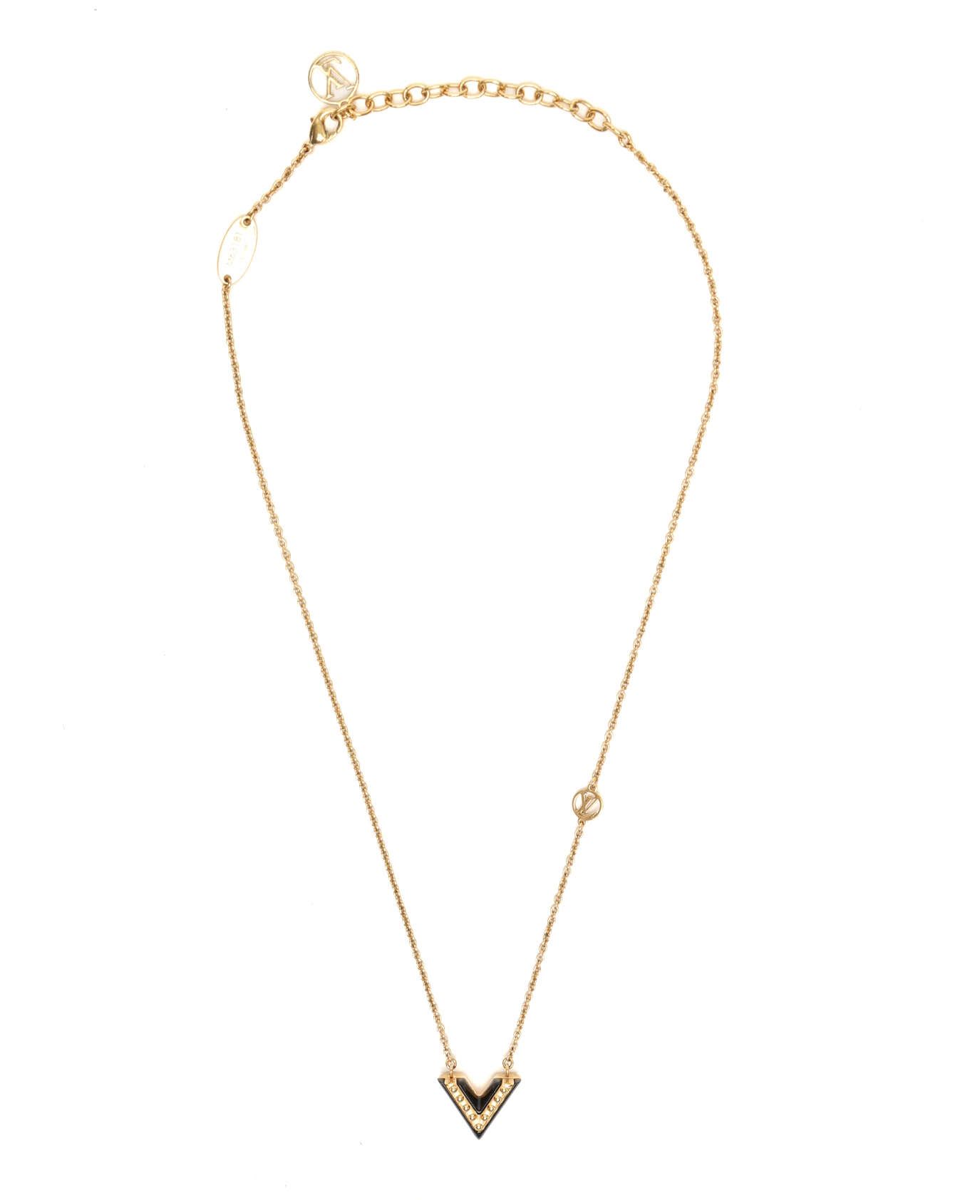 Pre-owned Louis Vuitton Essential V Necklace In Gold