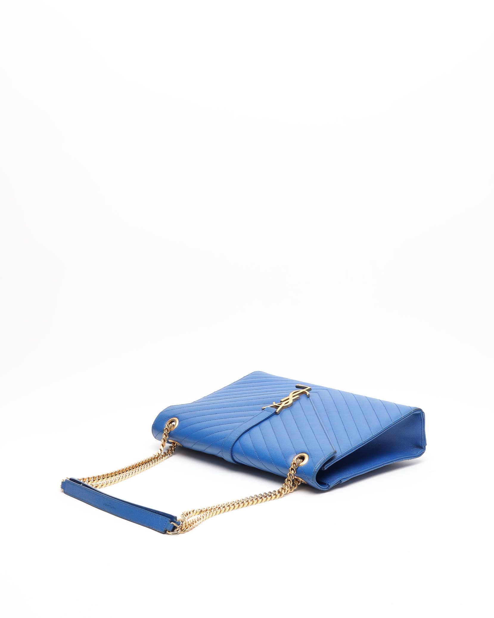 Saint Laurent Large Envelope Bag In Blue