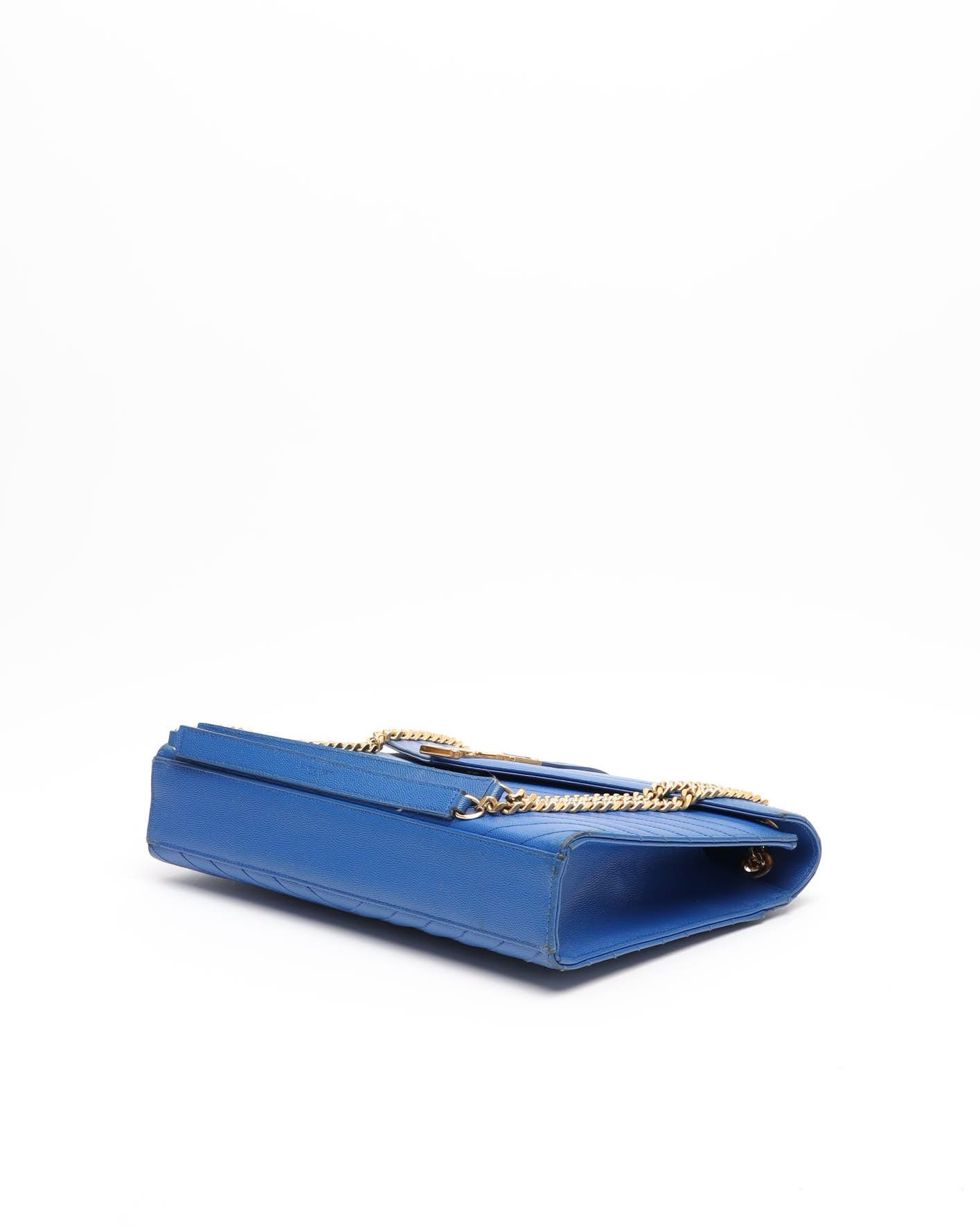 Saint Laurent Large Envelope Bag In Blue