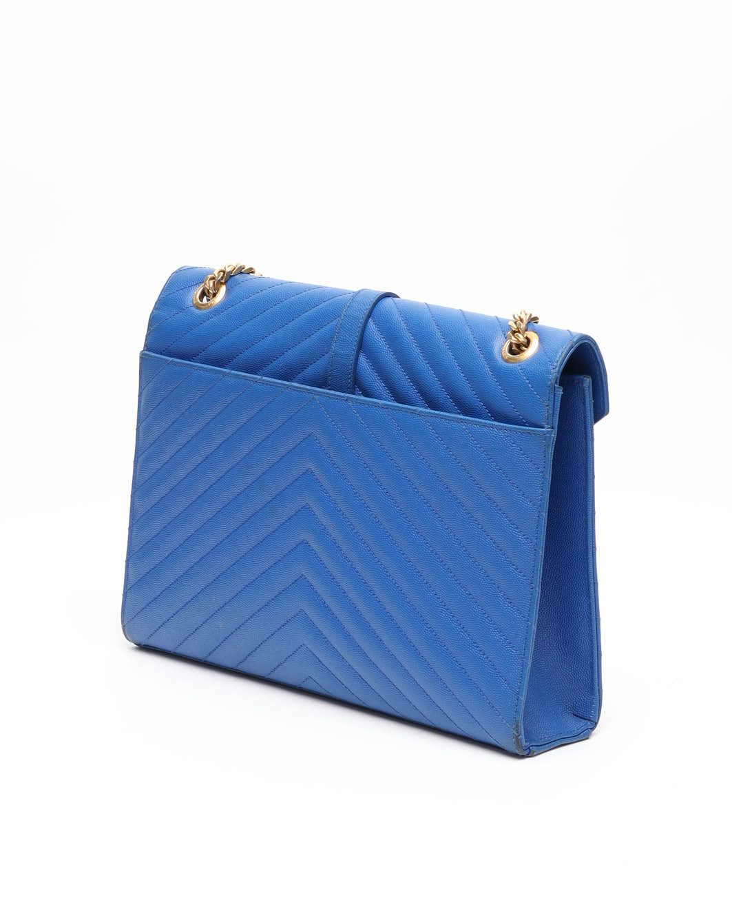 Saint Laurent Large Envelope Bag In Blue