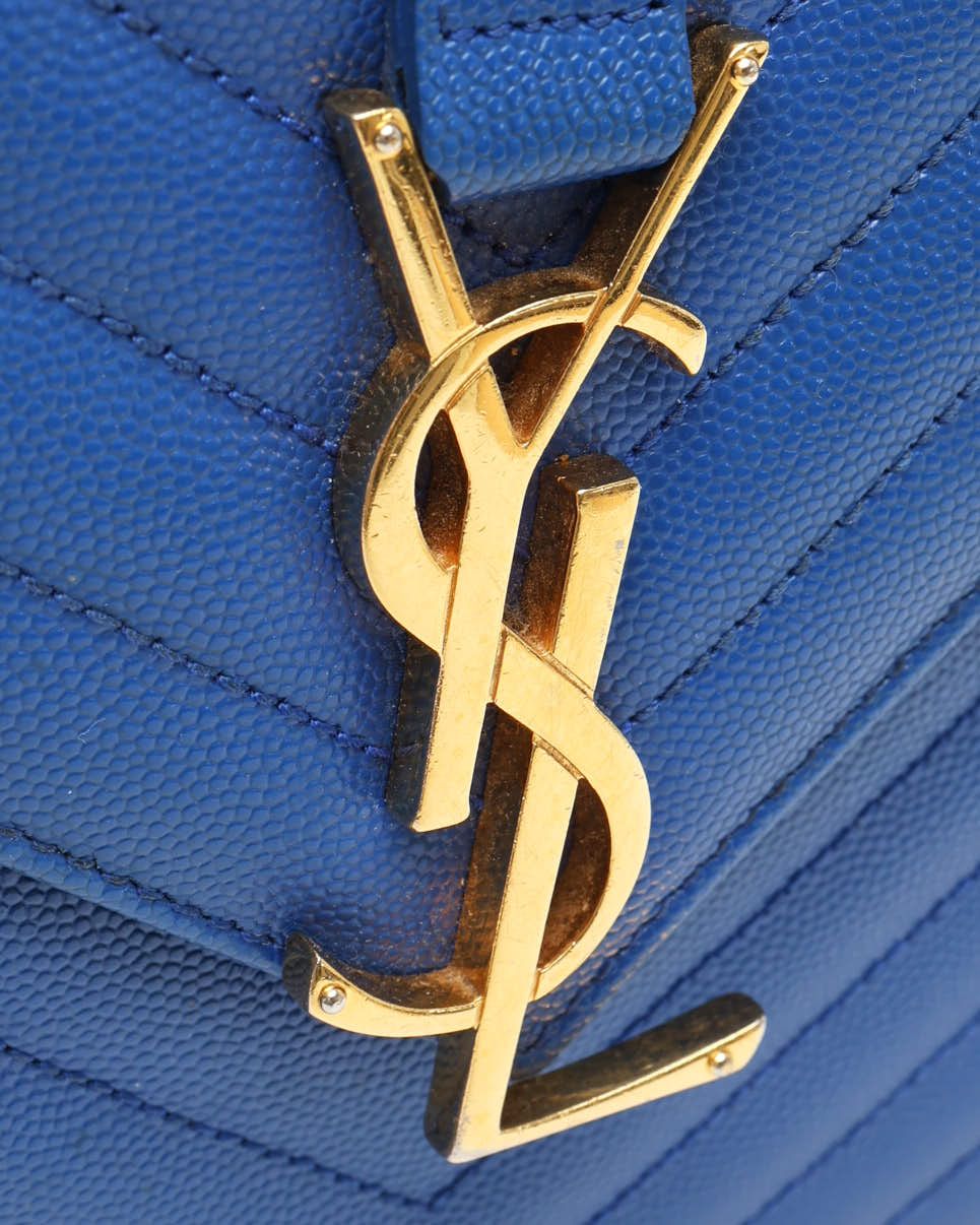 Saint Laurent Large Envelope Bag In Blue