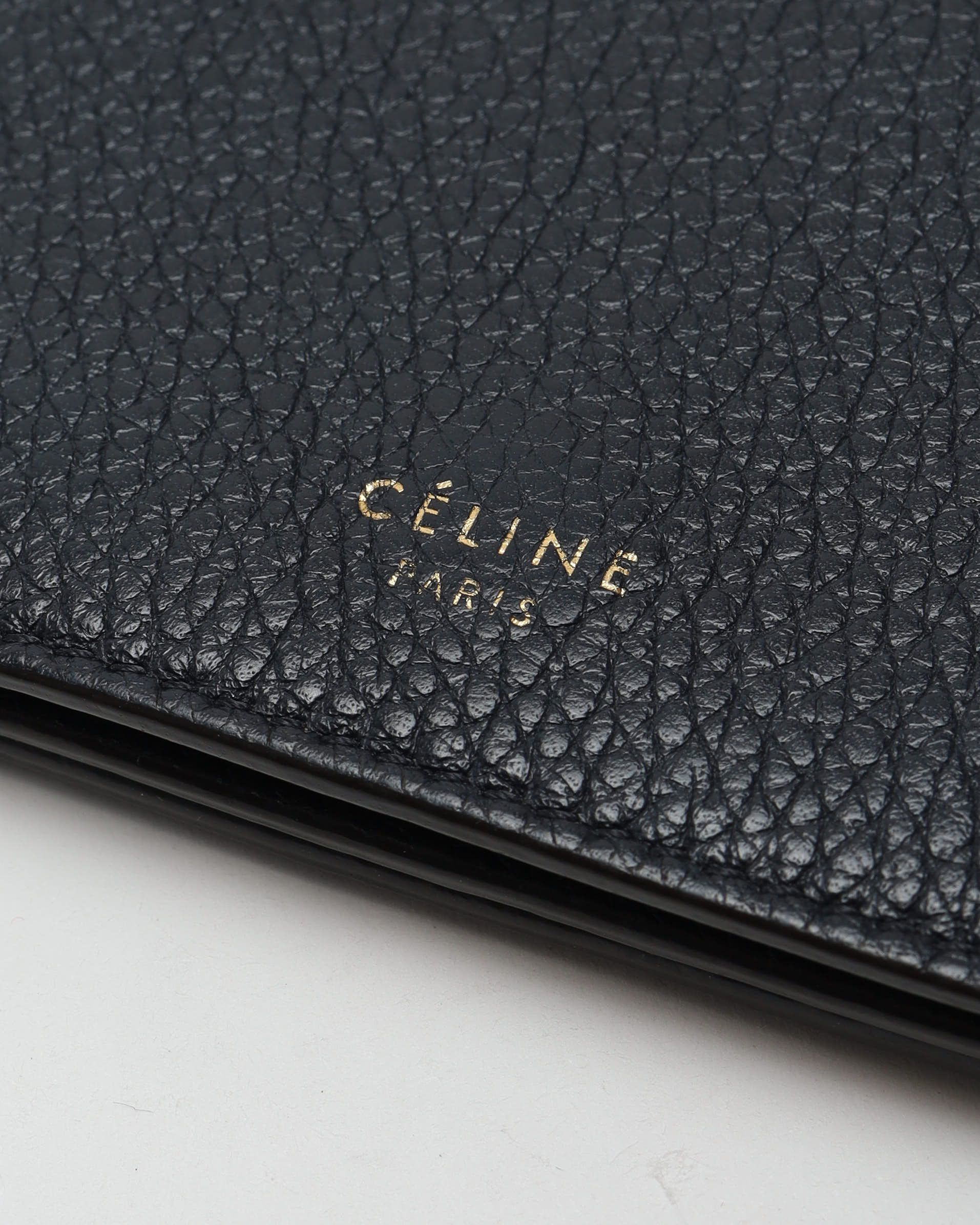 Celine Céline Leather Card Holder In Black