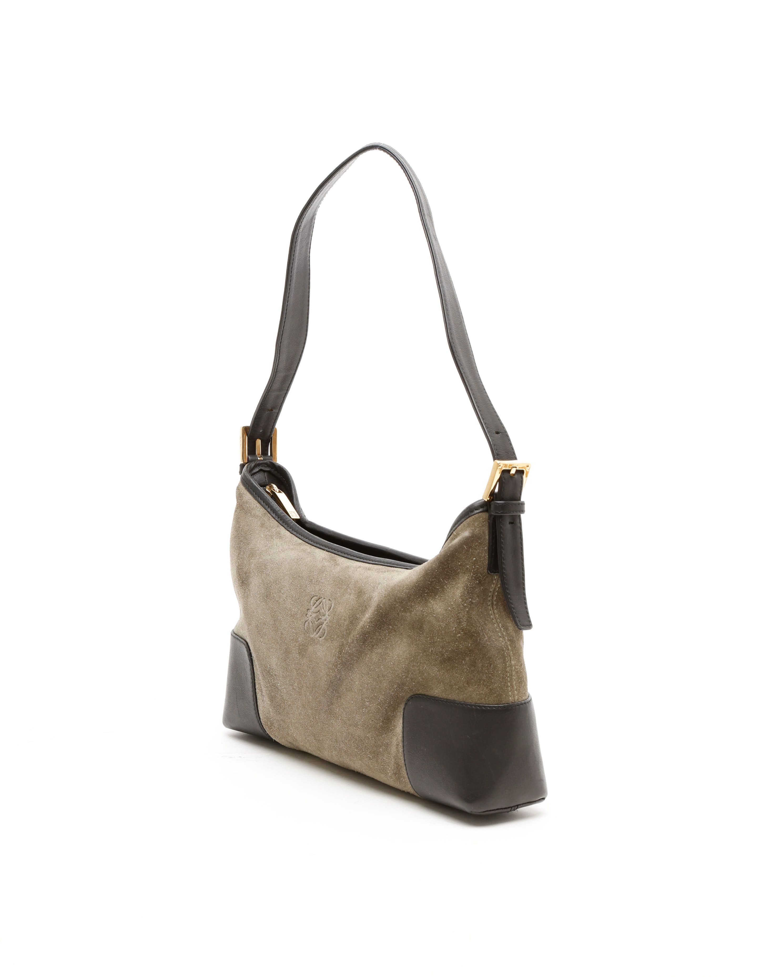 Loewe Suede Anagram Shoulder Bag In Multi