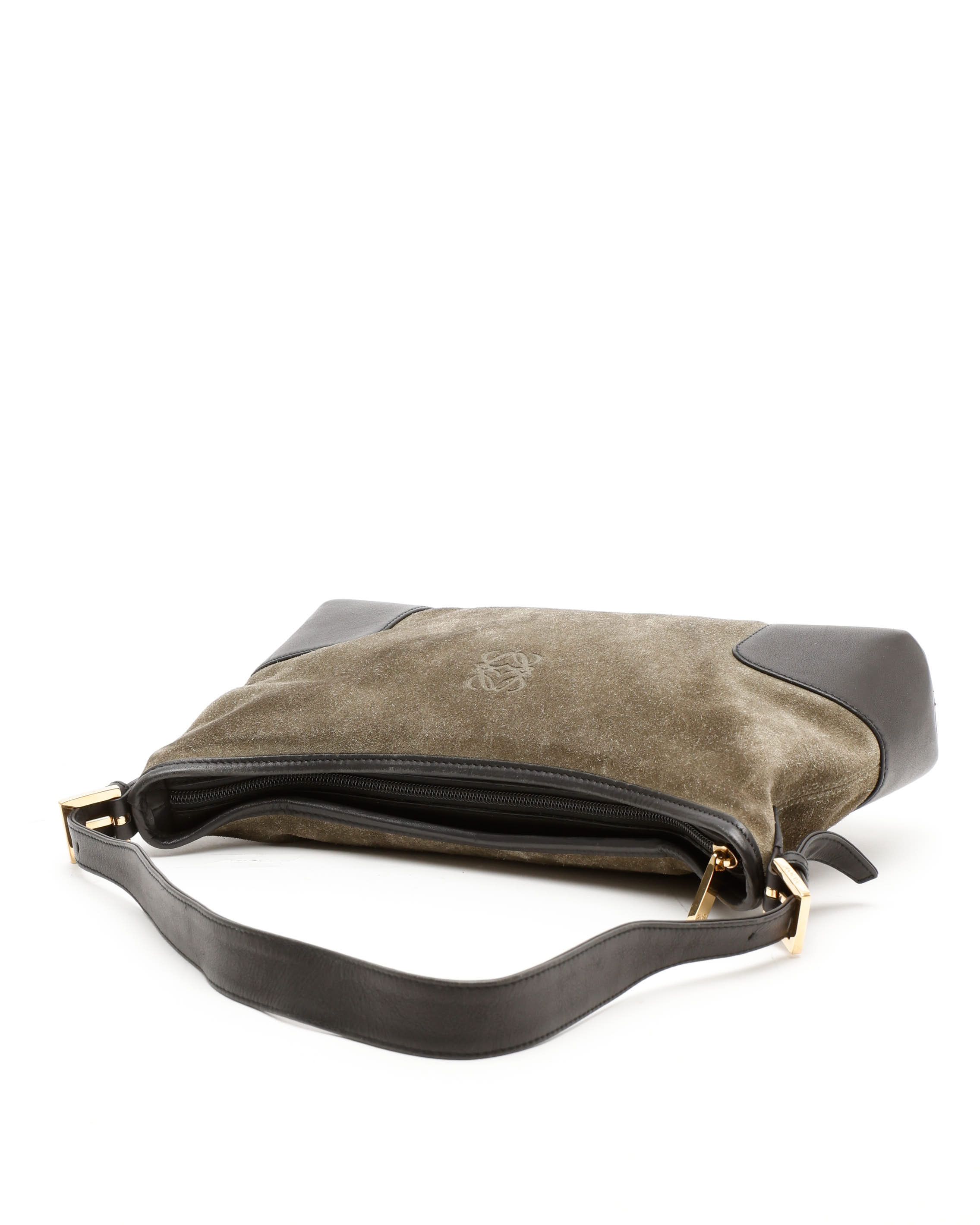 Loewe Suede Anagram Shoulder Bag In Multi