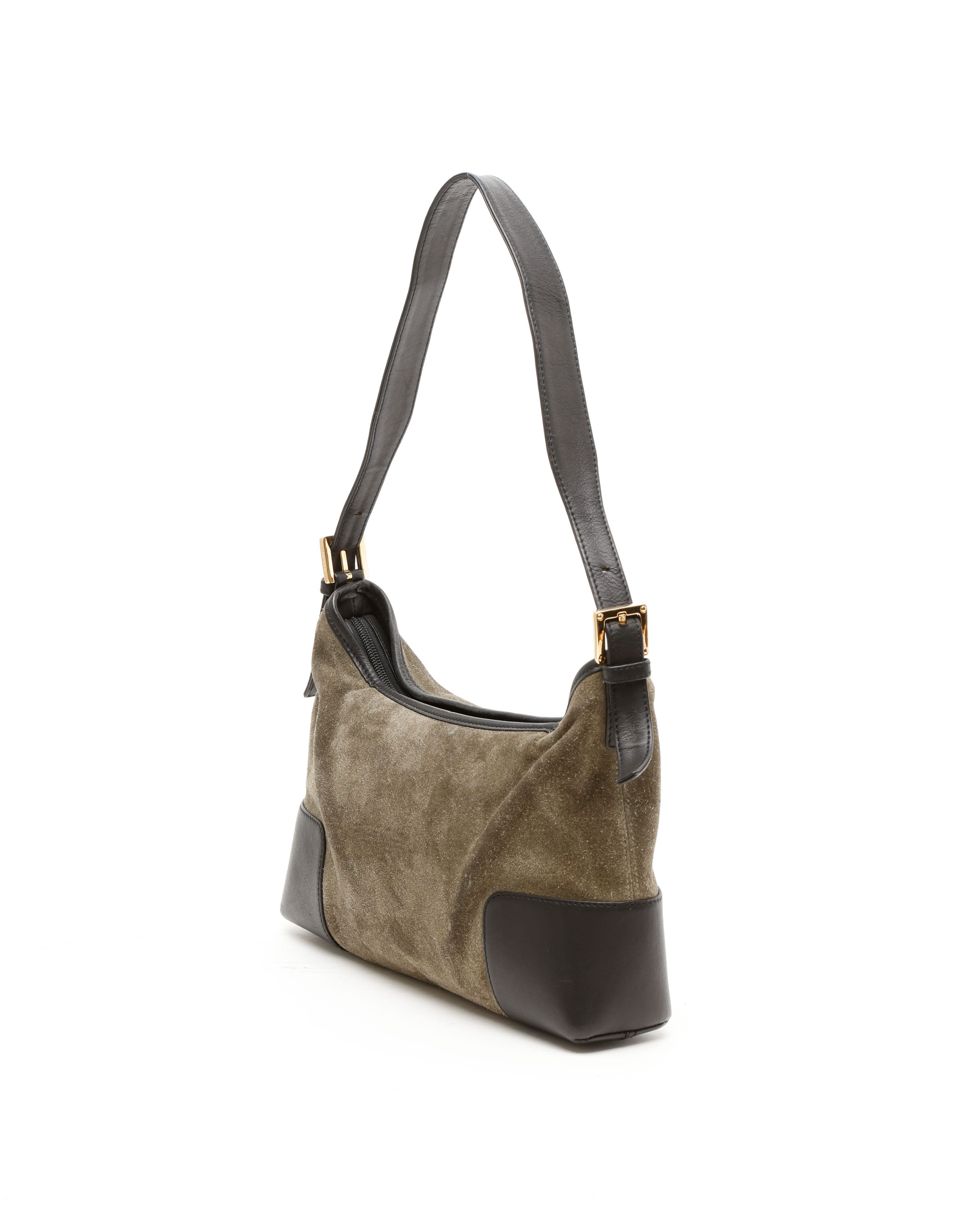 Loewe Suede Anagram Shoulder Bag In Multi