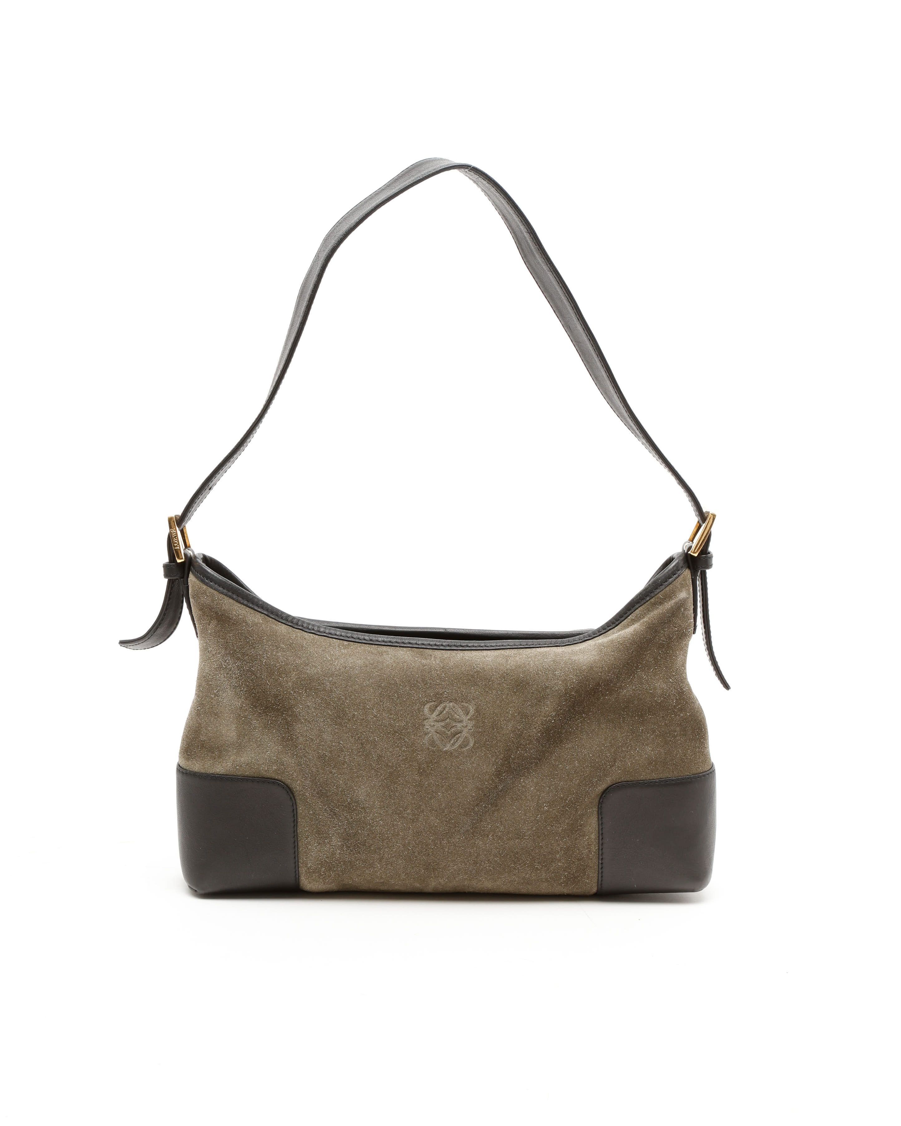Loewe Suede Anagram Shoulder Bag In Multi