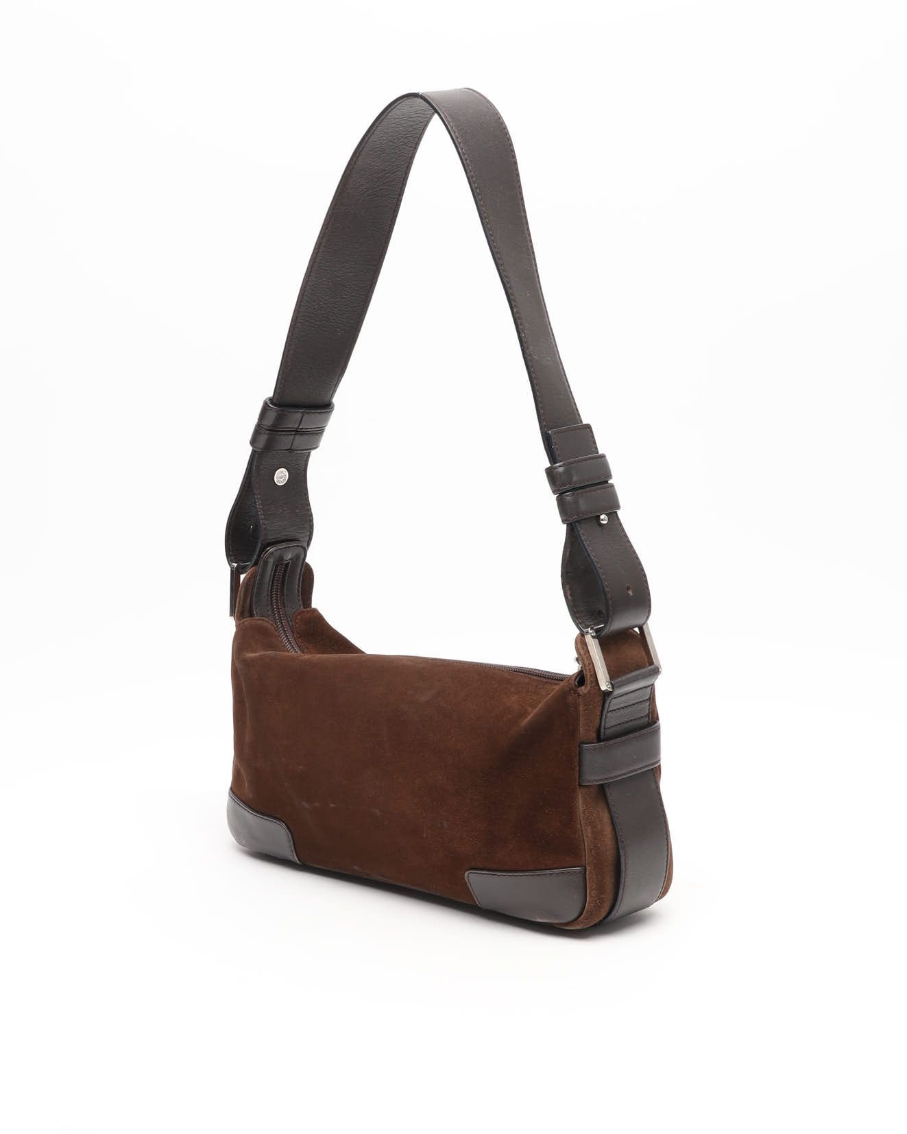 Loewe Suede Anagram Bag In Brown