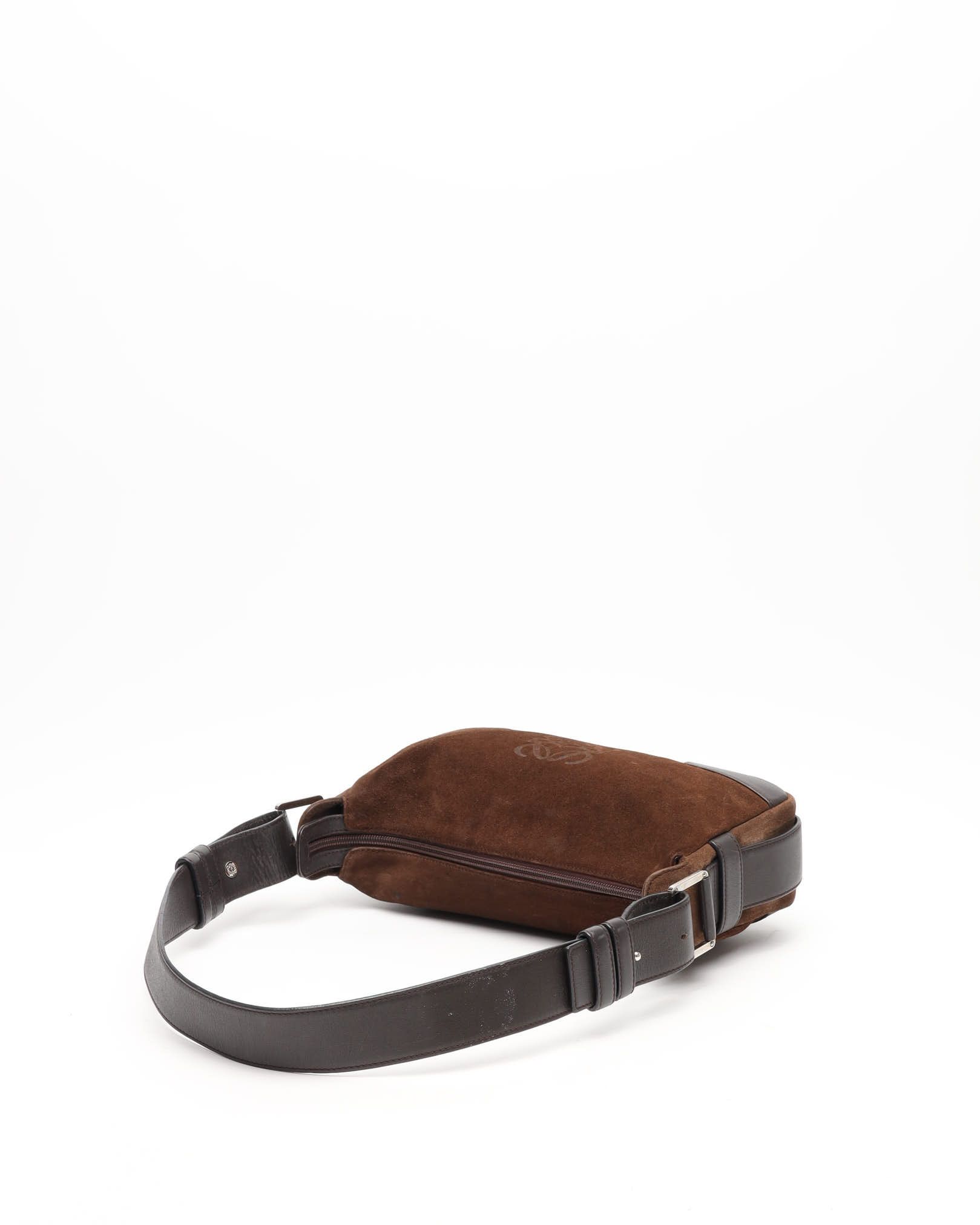 Loewe Suede Anagram Bag In Brown