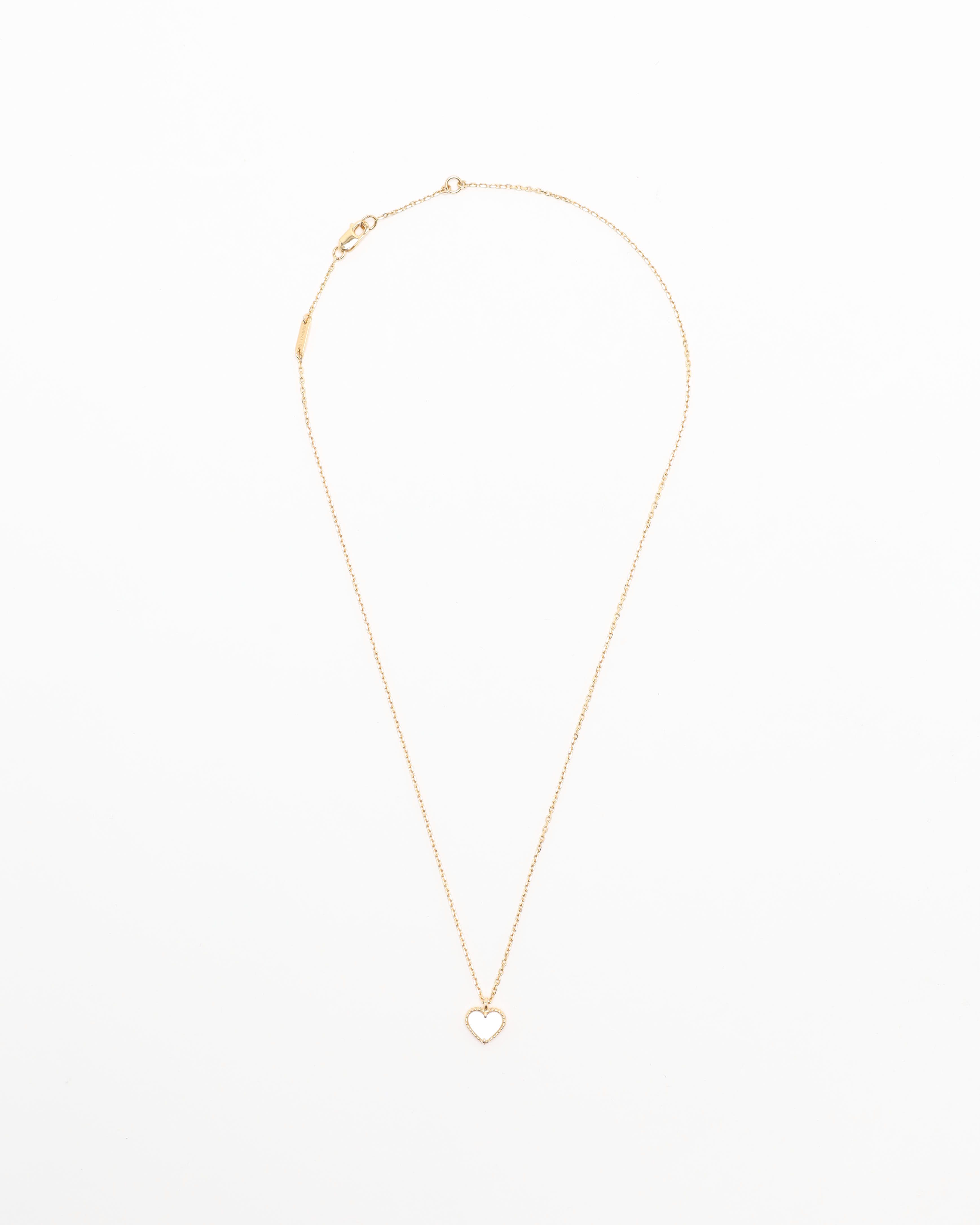 Van Cleef & Arpels Sweet Butterflies Mother-of-pearl Necklace In Gold