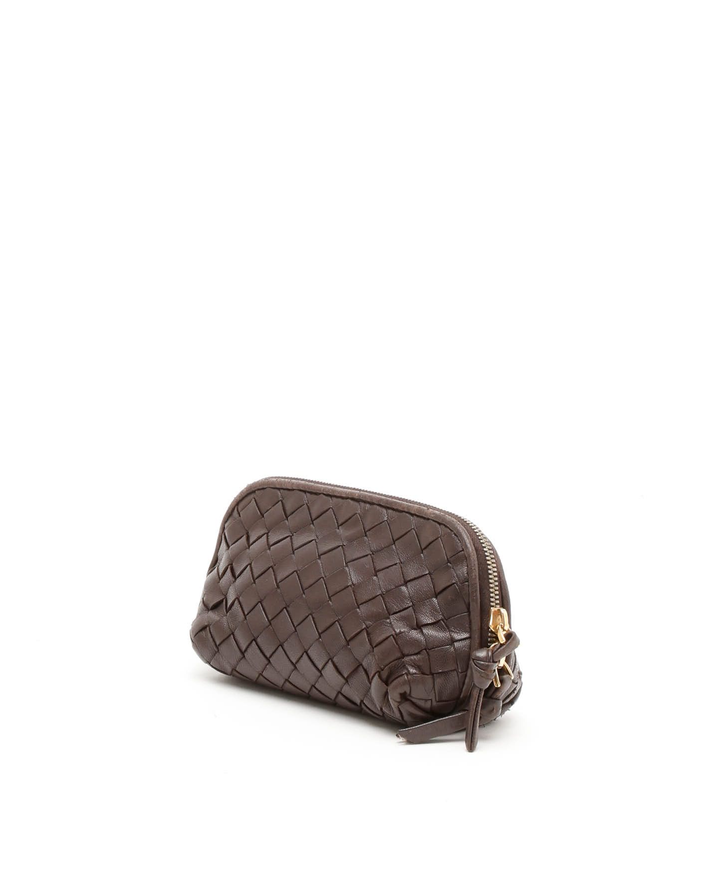 Bottega Veneta Mini Intrecciato Chin Bag In Brown