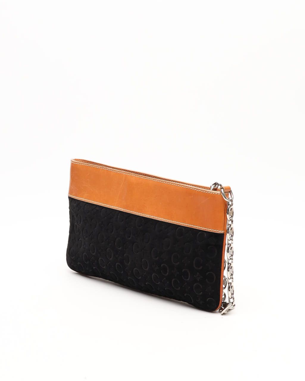 Celine Céline C Macadam Shoulder Bag In Black