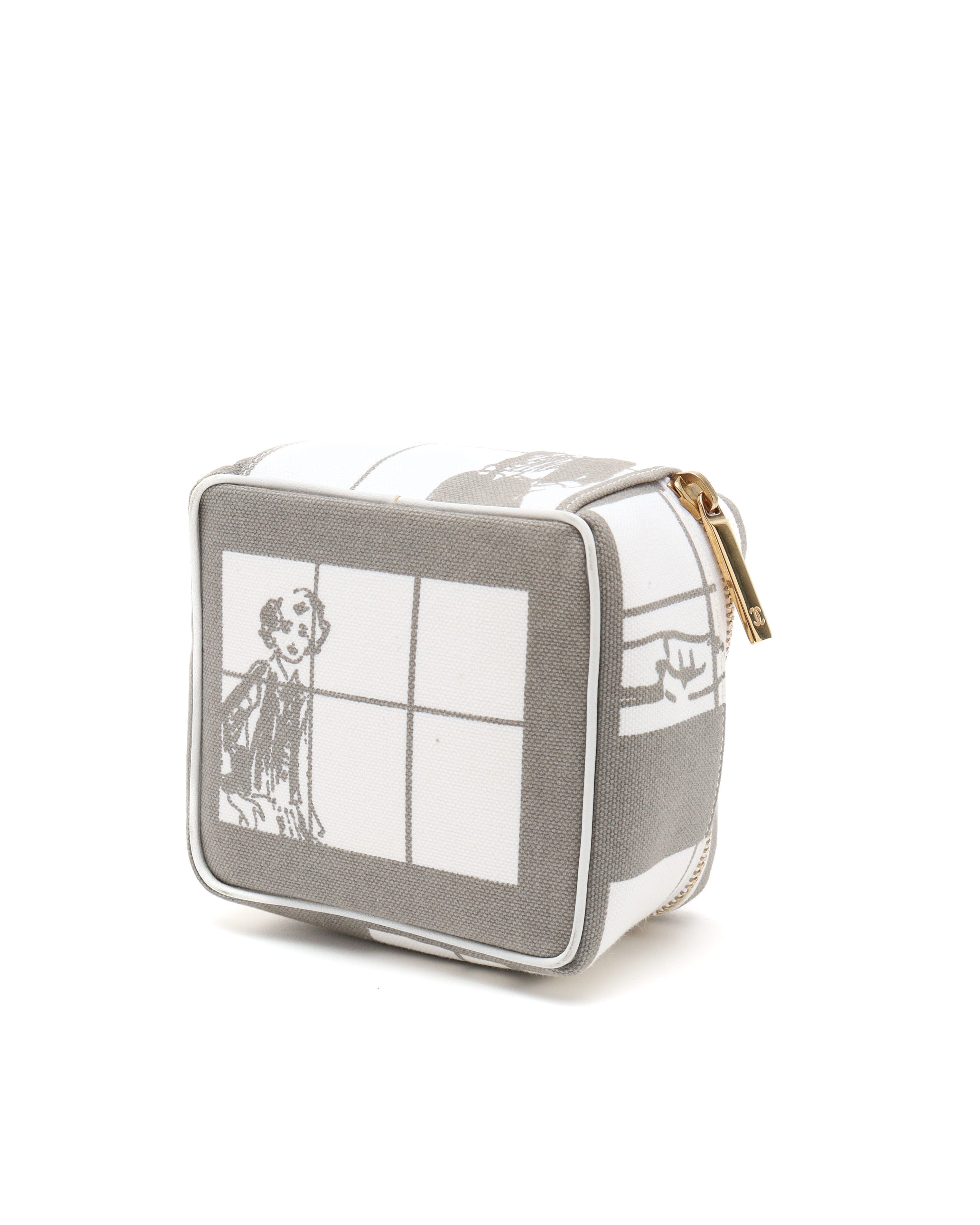 Pre-owned Chanel Vanity Pouch In Gray