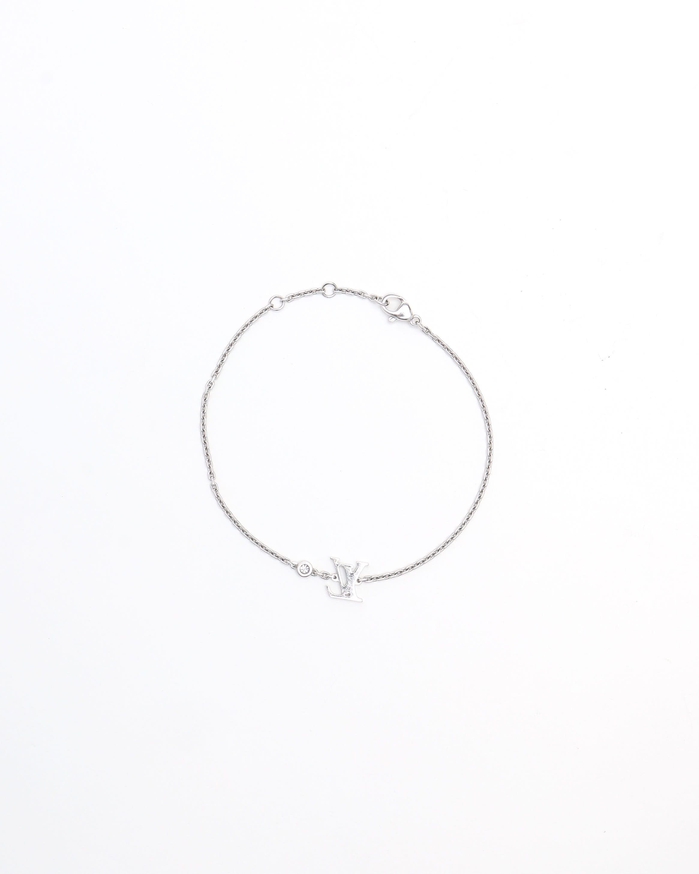 Pre-owned Louis Vuitton Idylle Blossom Lv Diamond Bracelet In Silver