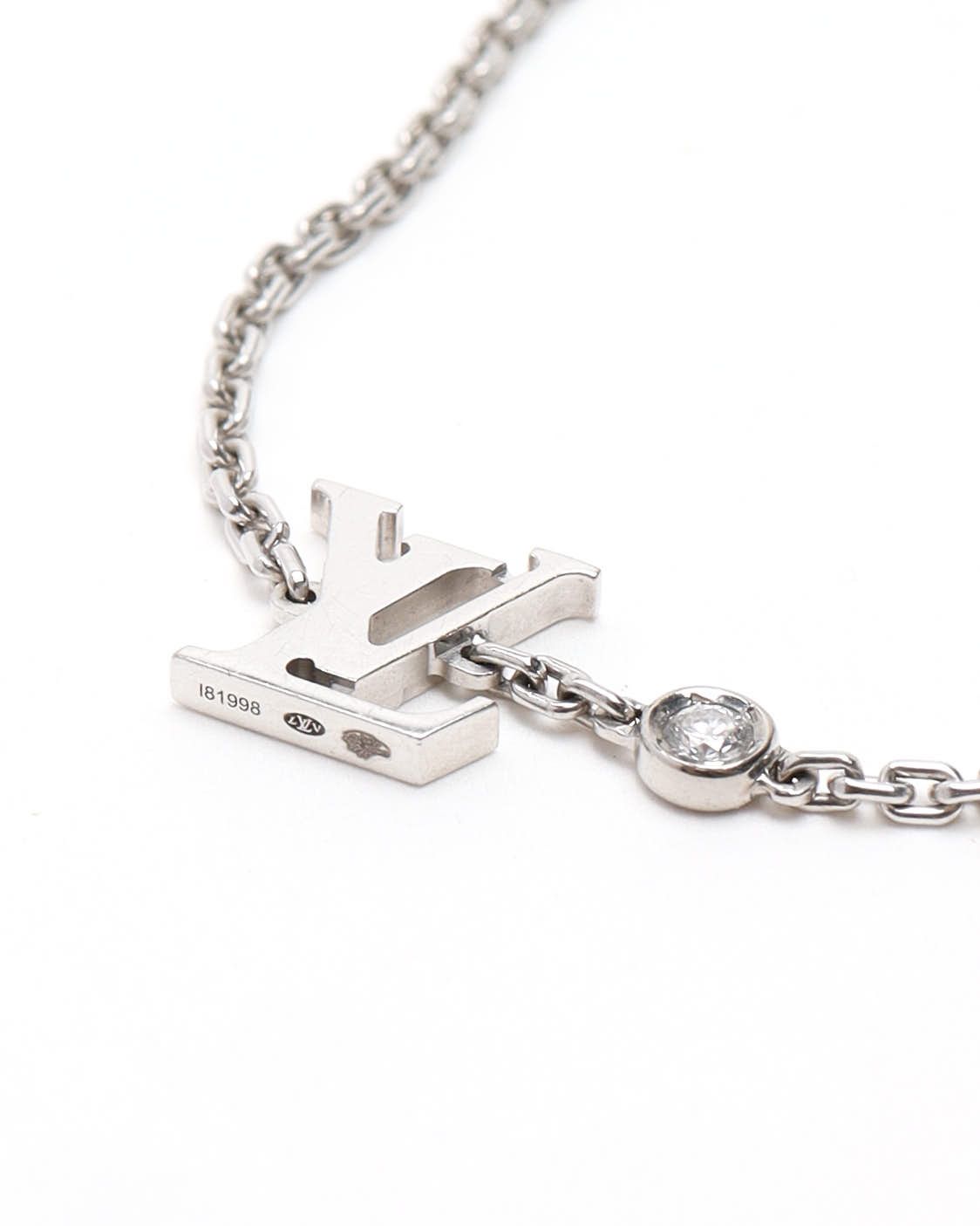 Pre-owned Louis Vuitton Idylle Blossom Lv Diamond Bracelet In Silver