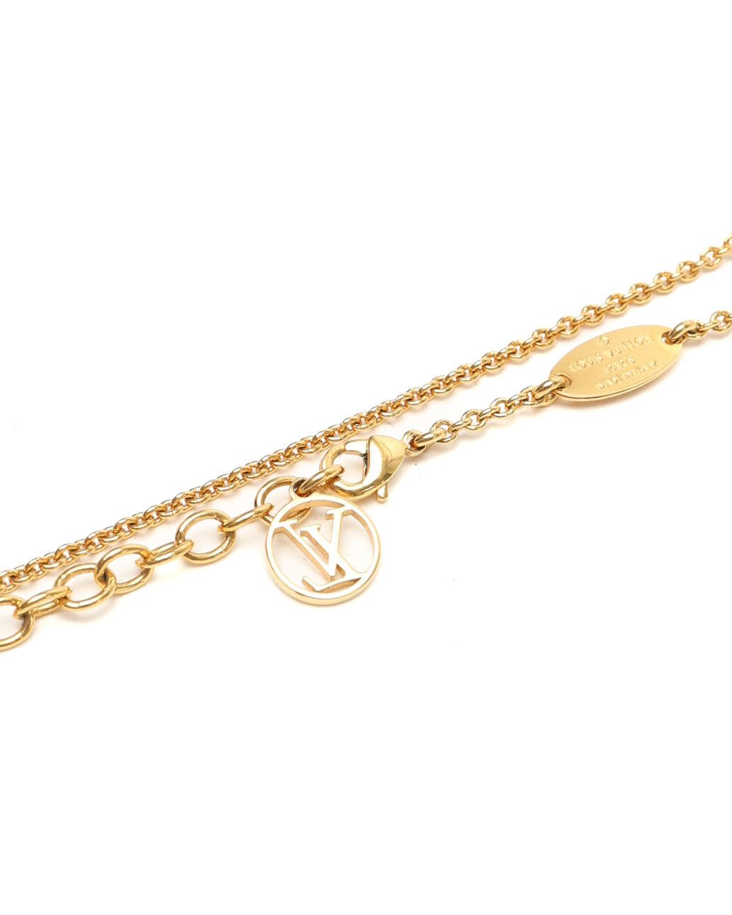 Pre-owned Louis Vuitton Essential V Necklace In Gold
