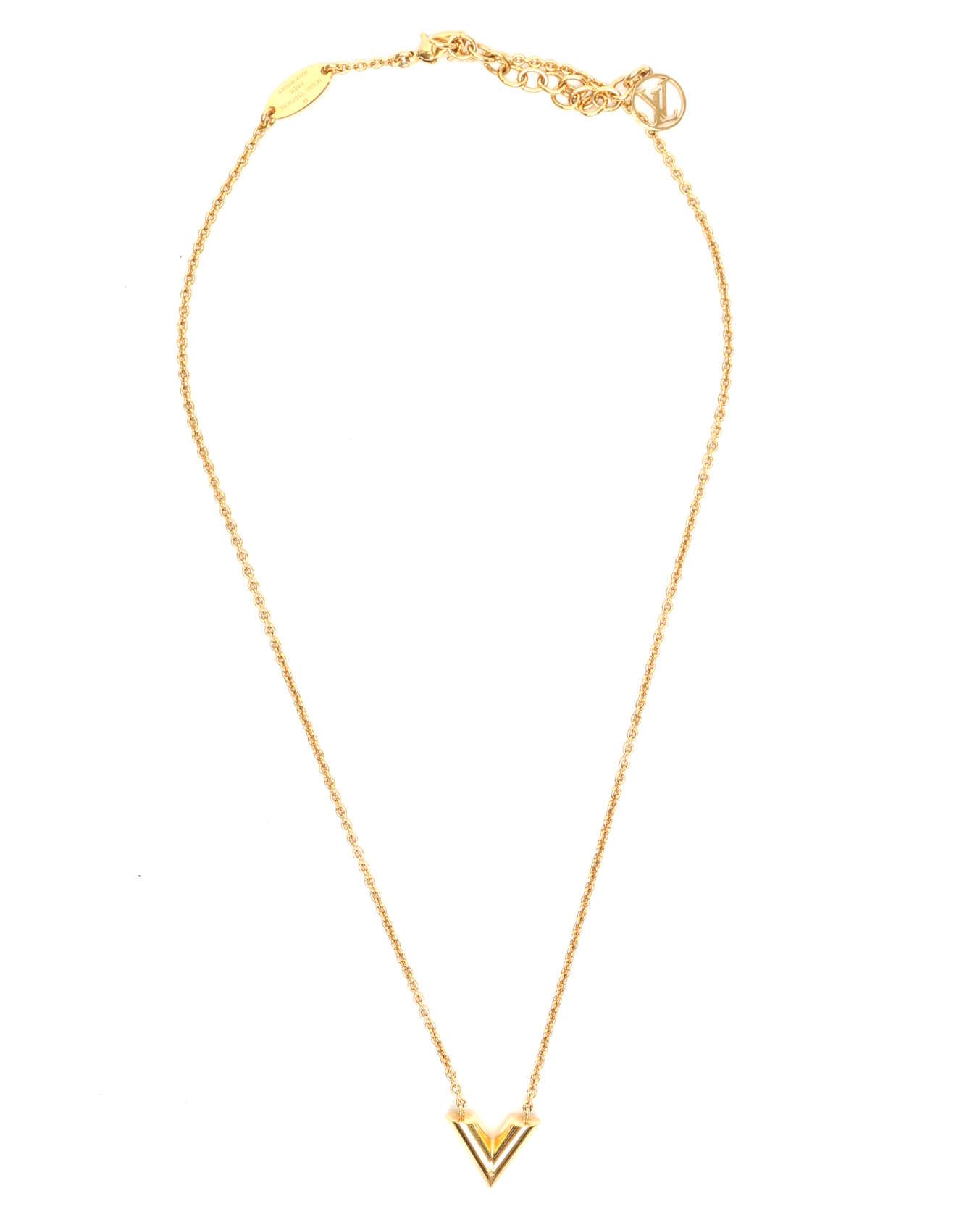 Pre-owned Louis Vuitton Essential V Necklace In Gold