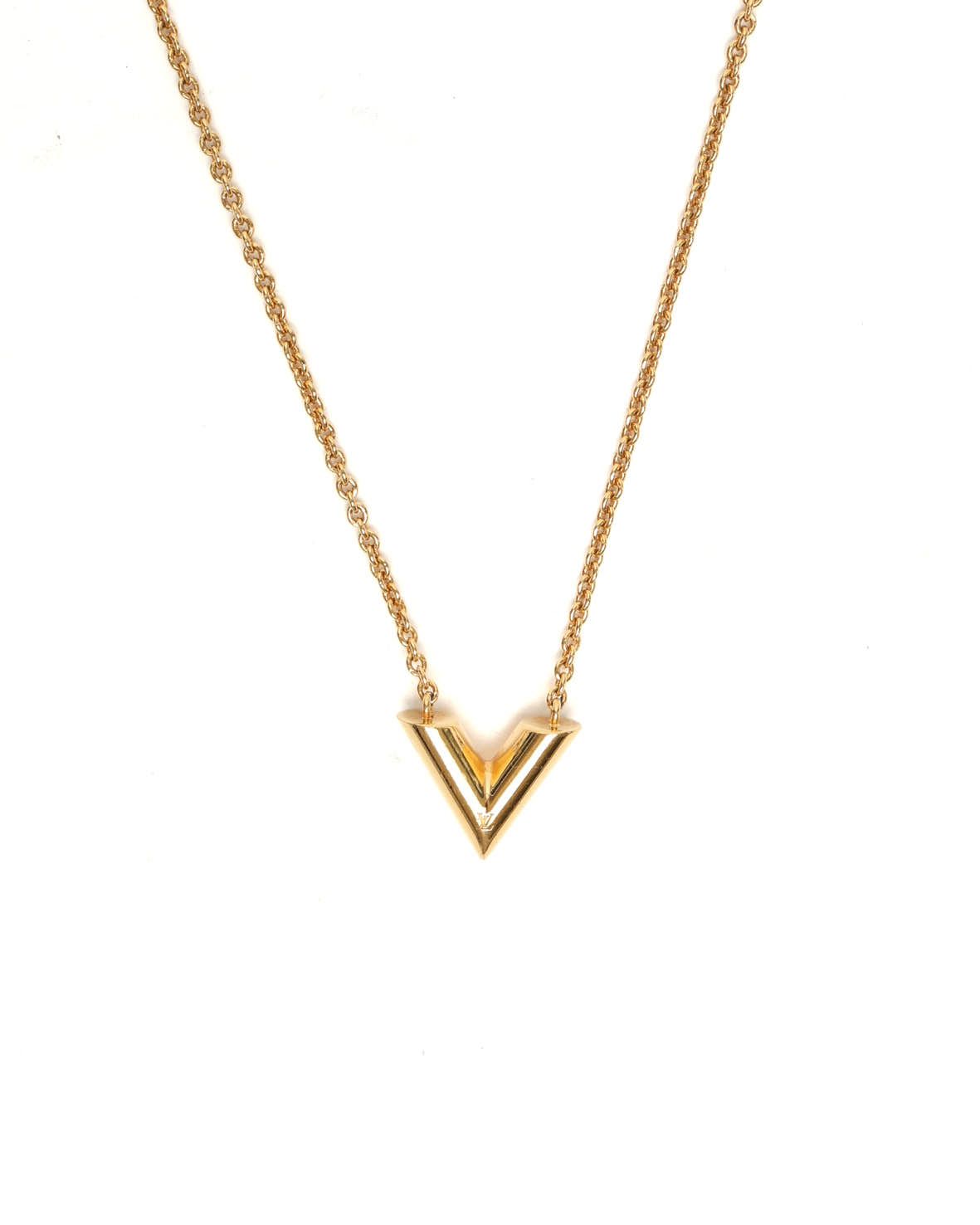 Pre-owned Louis Vuitton Essential V Necklace In Gold
