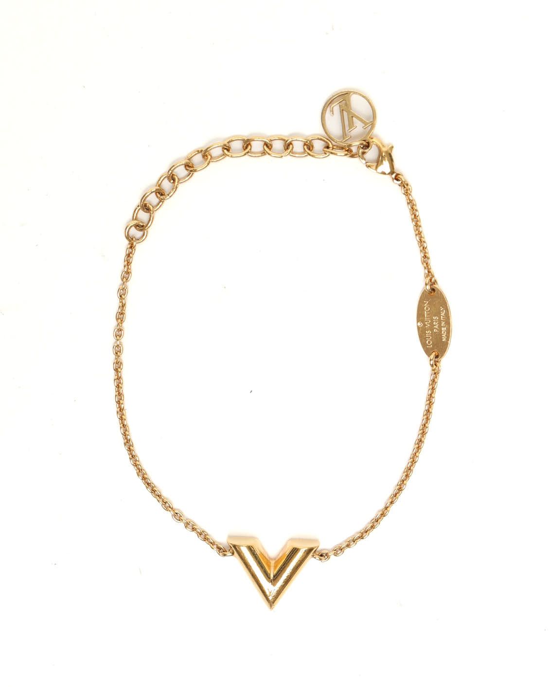 Pre-owned Louis Vuitton Essential V Bracelet In Gold