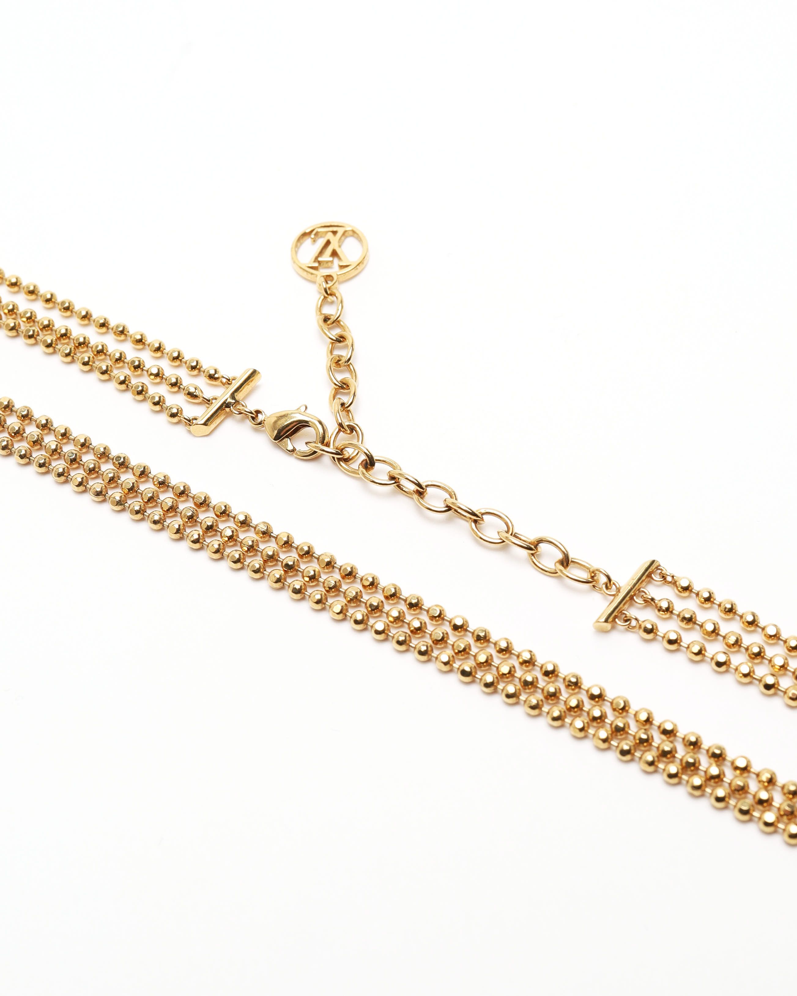 Pre-owned Louis Vuitton Essential V Choker Necklace In Gold
