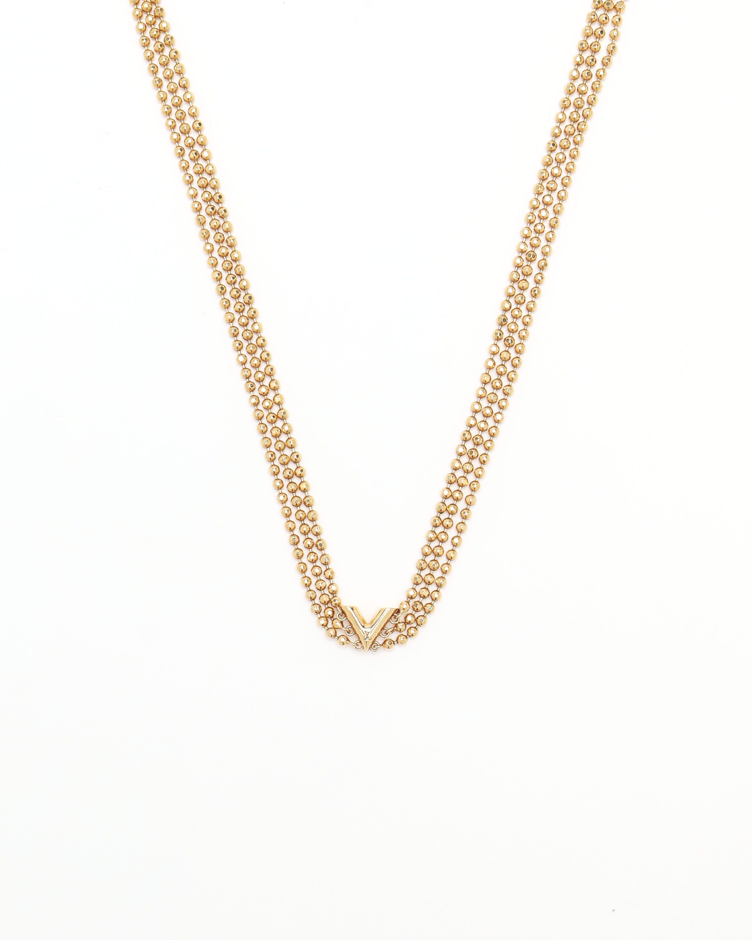 Pre-owned Louis Vuitton Essential V Choker Necklace In Gold