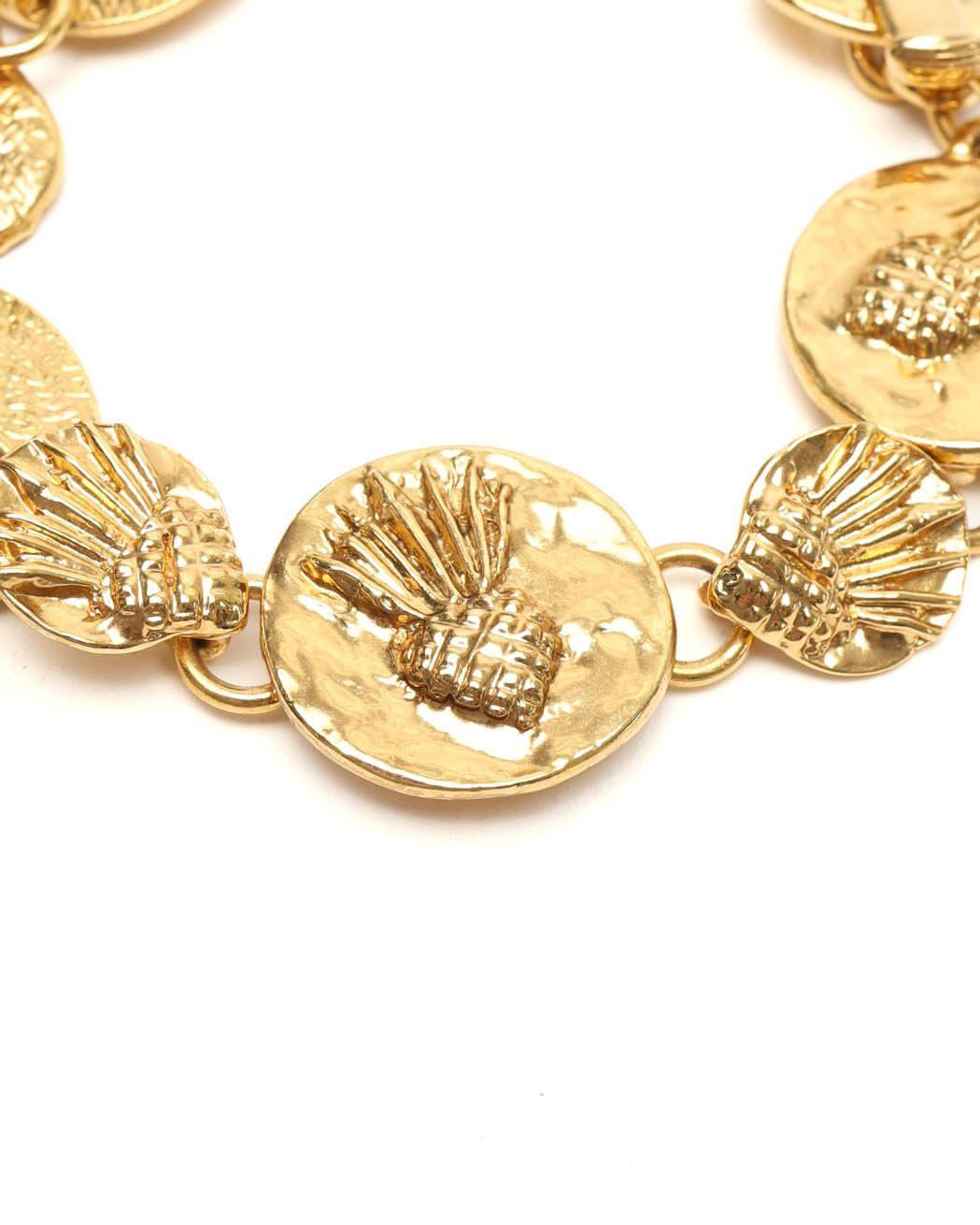 Saint Laurent Pineapple Maltese Bracelet In Gold