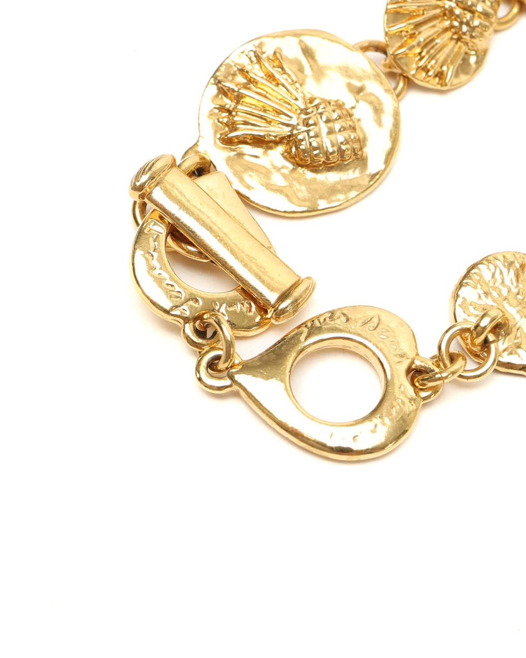 Saint Laurent Pineapple Maltese Bracelet In Gold