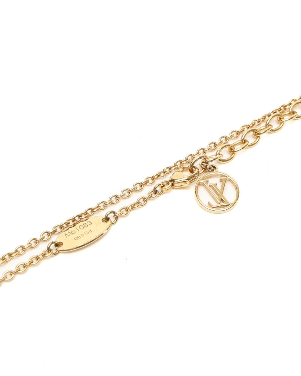 Pre-owned Louis Vuitton Essential V Necklace In Gold