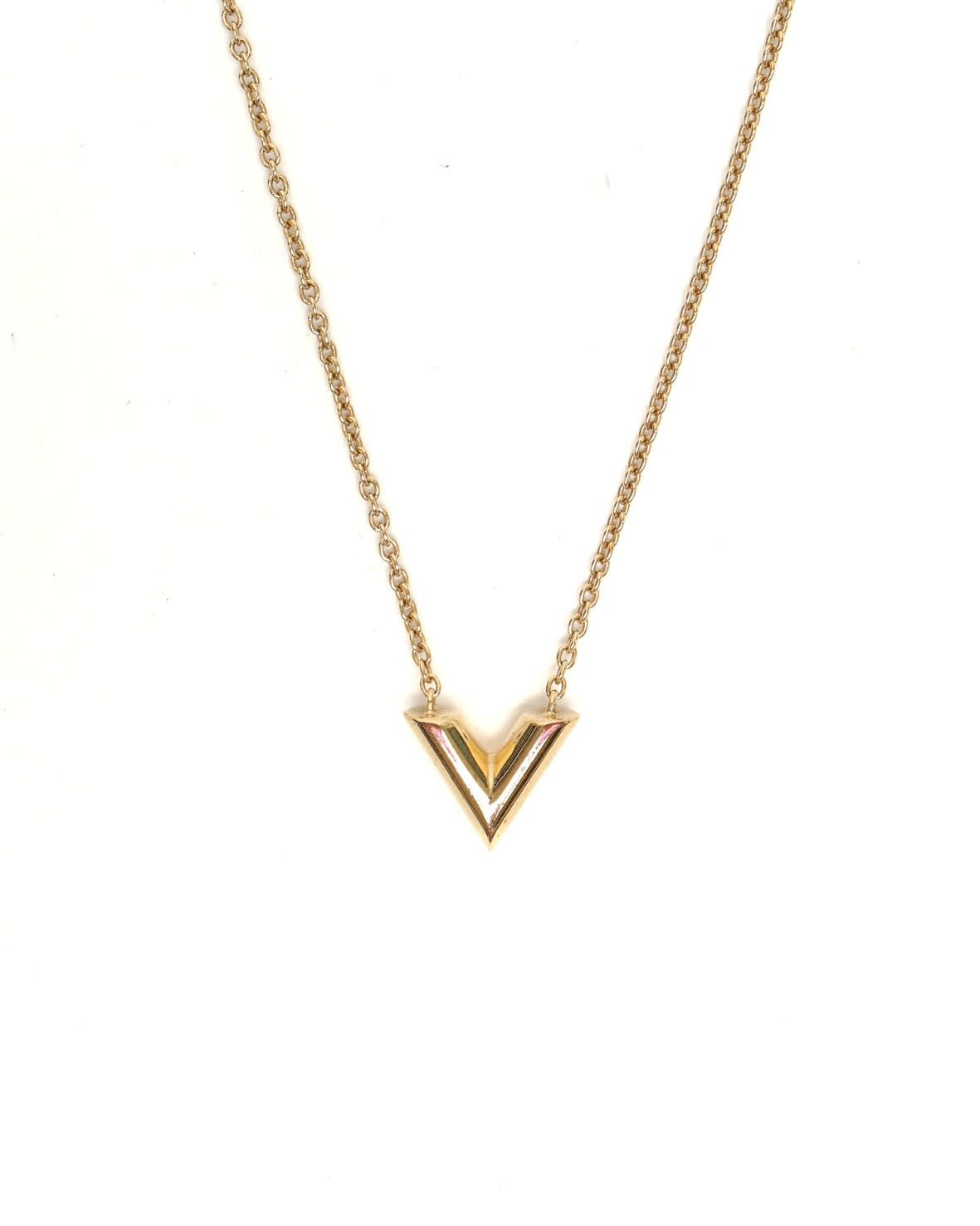 Pre-owned Louis Vuitton Essential V Necklace In Gold