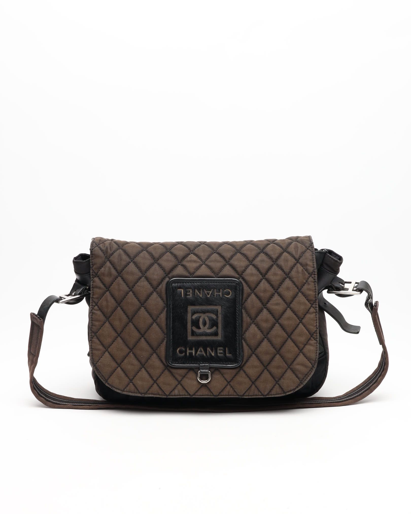 Pre-owned Chanel Sport Line Ponyhair Messenger Bag In Brown