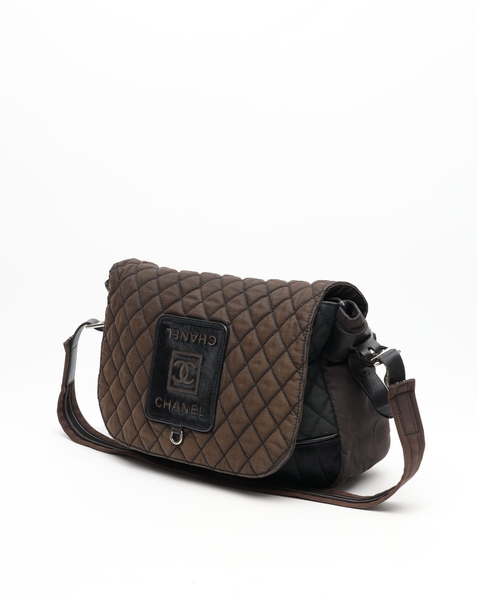 Pre-owned Chanel Sport Line Ponyhair Messenger Bag In Brown