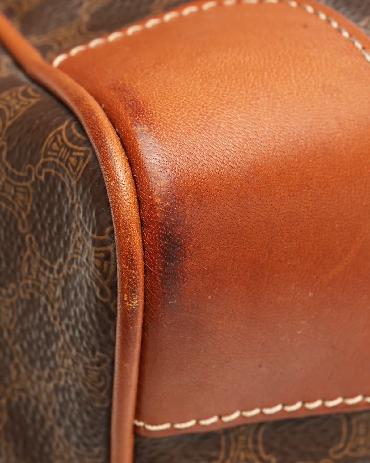 Celine Céline Macadam Boston Bag In Brown